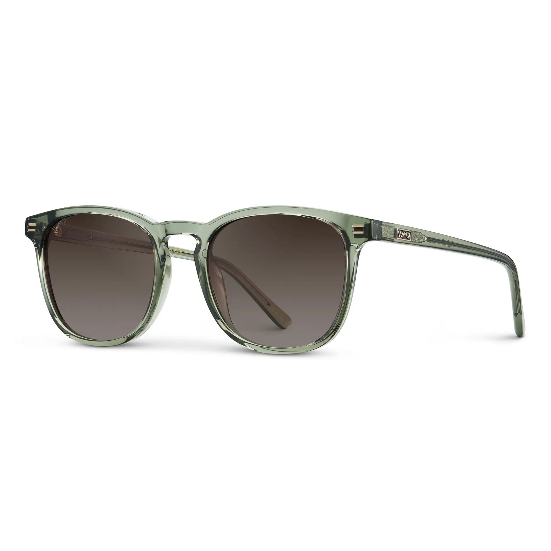 Sage Green / Brown Gradient Lens || Men's Sage Green Square Frame Sunglasses with Brown Gradient Polarized Lenses
