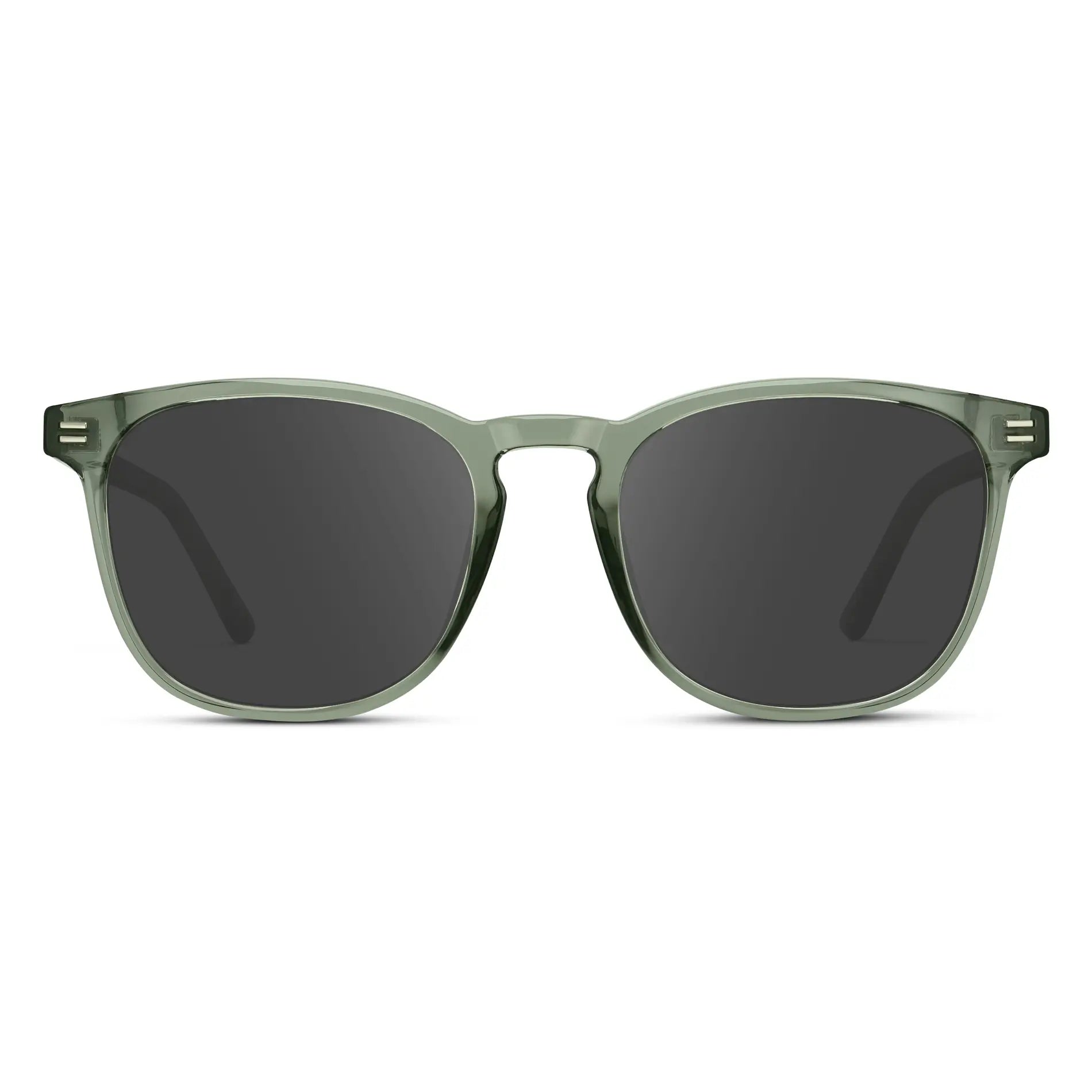 Sage Green / Grey Lens || Green Square Frame Prescription Sunglasses with Grey Lenses