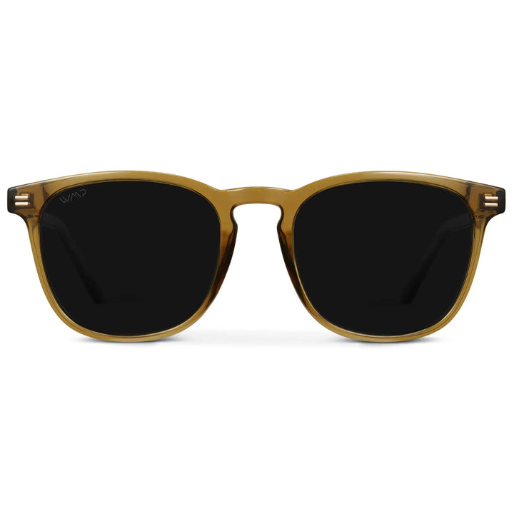 Crystal Verde / Triple Black Lens || Men's Crystal Verde Square Frame Sunglasses with Triple Black Polarized Lenses