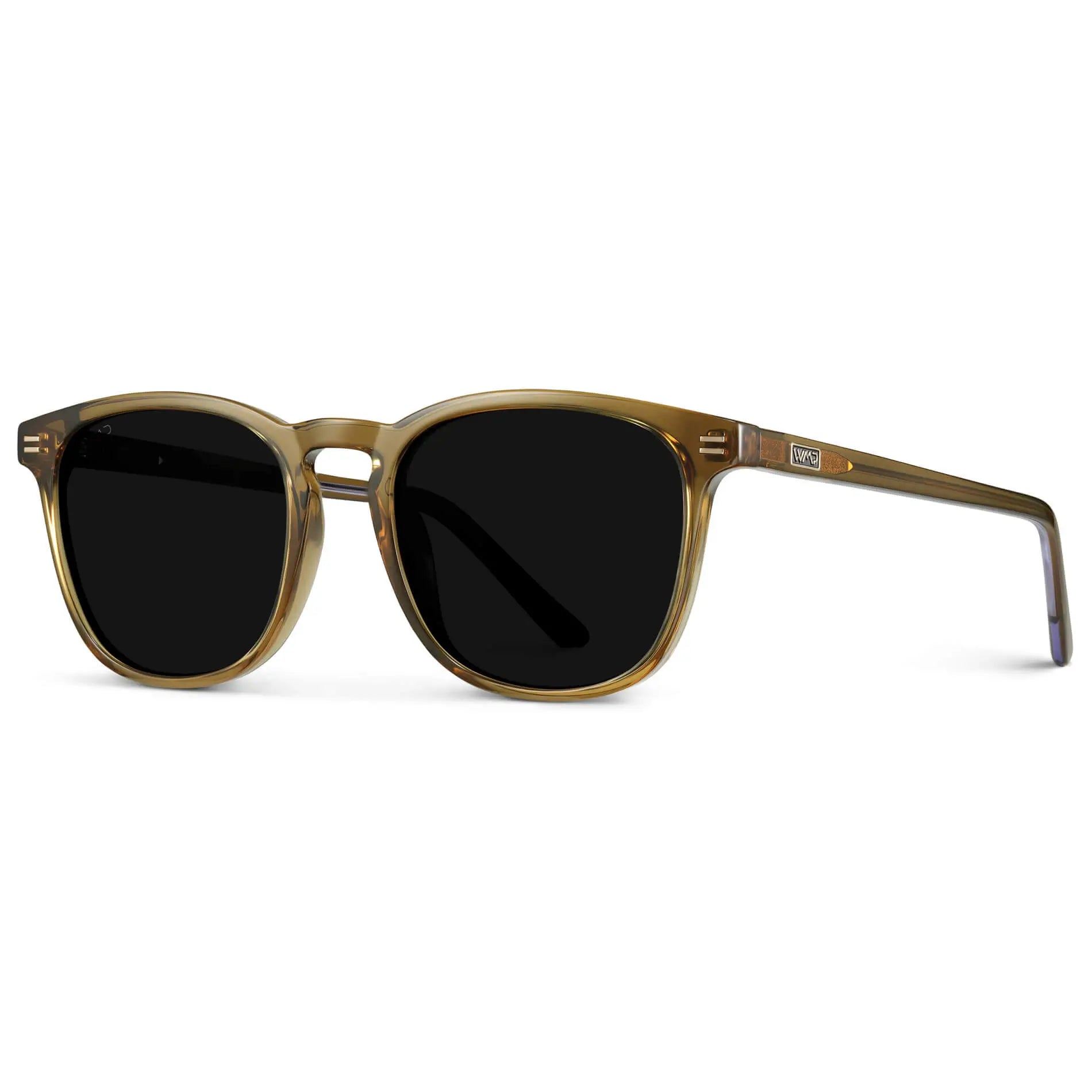 Crystal Verde / Triple Black Lens || Men's Crystal Verde Square Frame Sunglasses with Triple Black Polarized Lenses