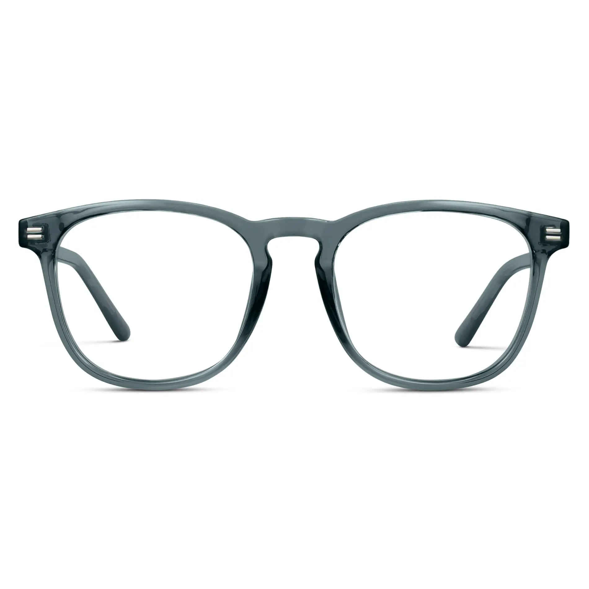 Crystal Stone Blue || Men's Square Prescription Glasses with Crystal Stone Blue Frame and Clear Lenses on a white background