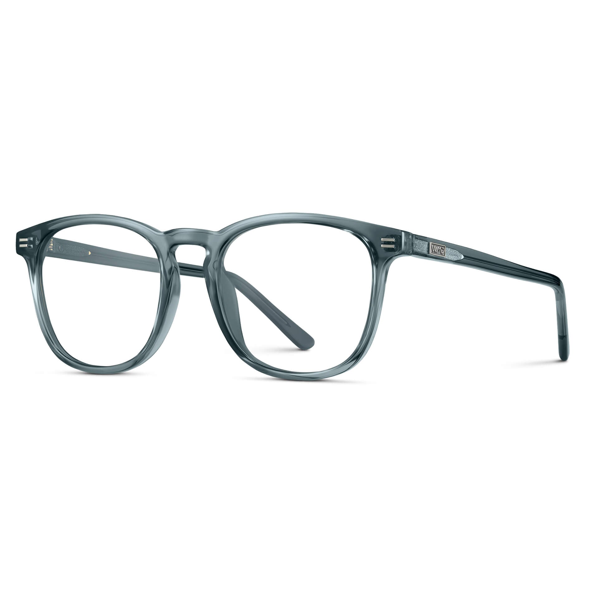 Crystal Stone Blue || Blue Square Frame Prescription Glasses with Clear Lenses