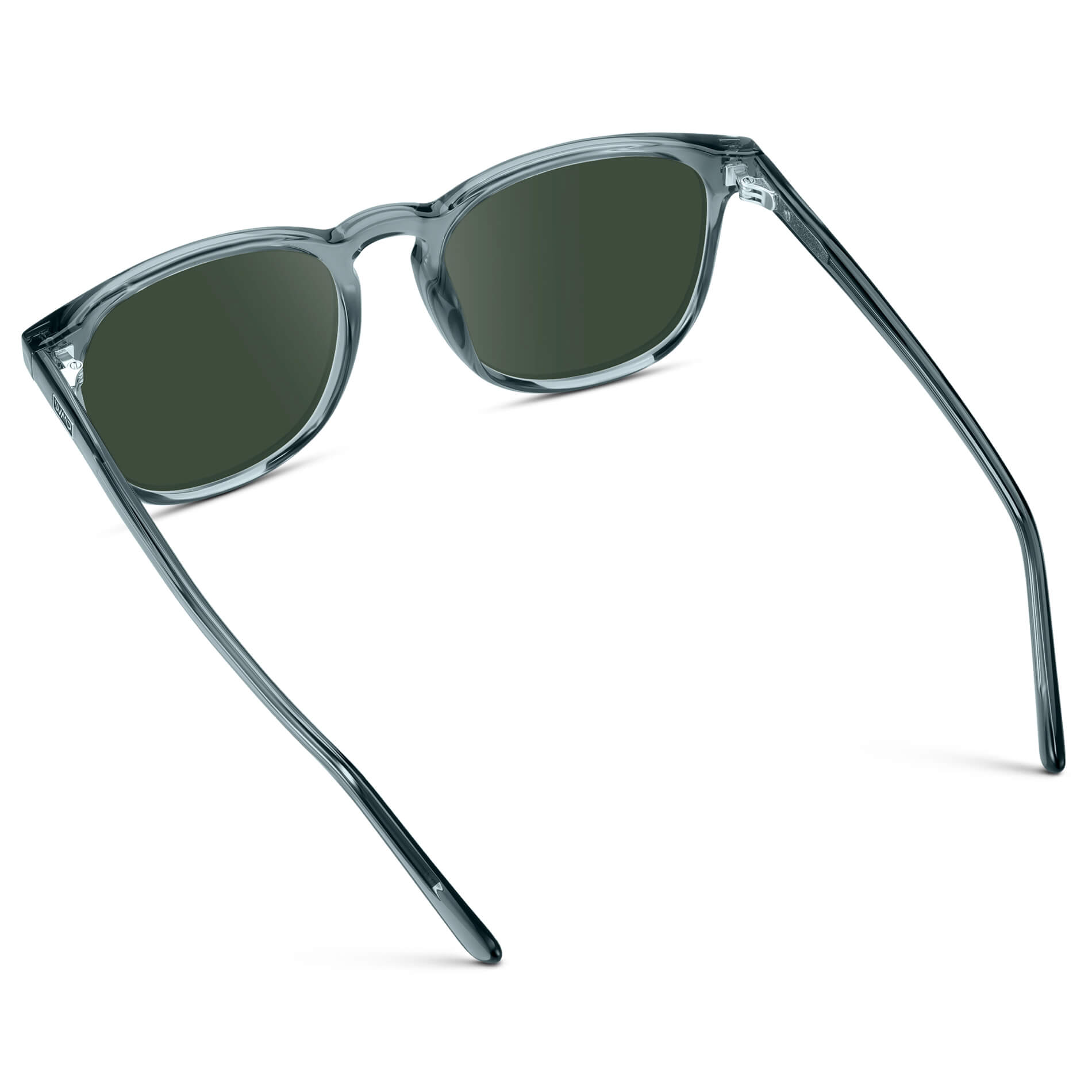 Crystal Stone Blue / G15 Lens || Blue Square Frame Prescription Sunglasses with Green Lenses