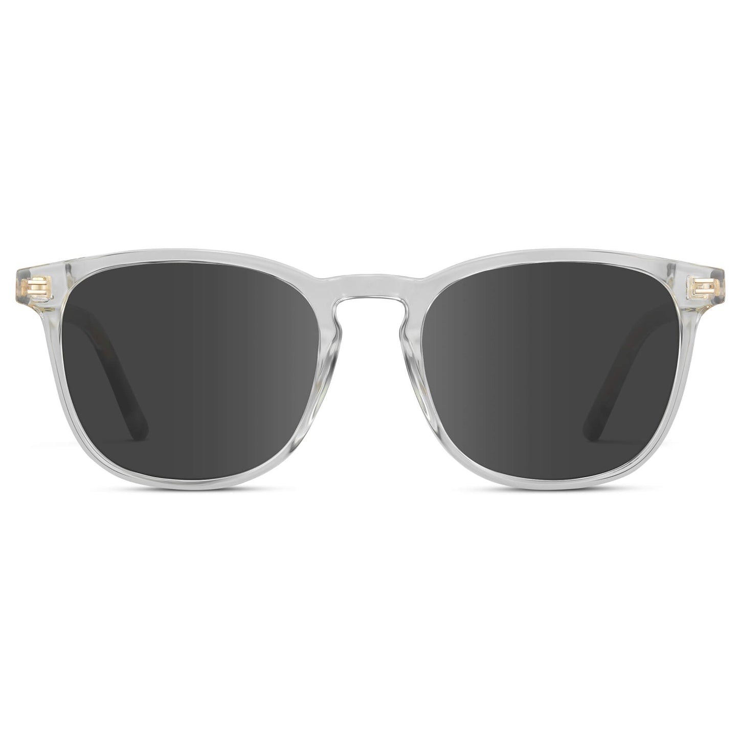 Clear / Grey Lens || Clear Square Frame Prescription Sunglasses with Grey Lenses