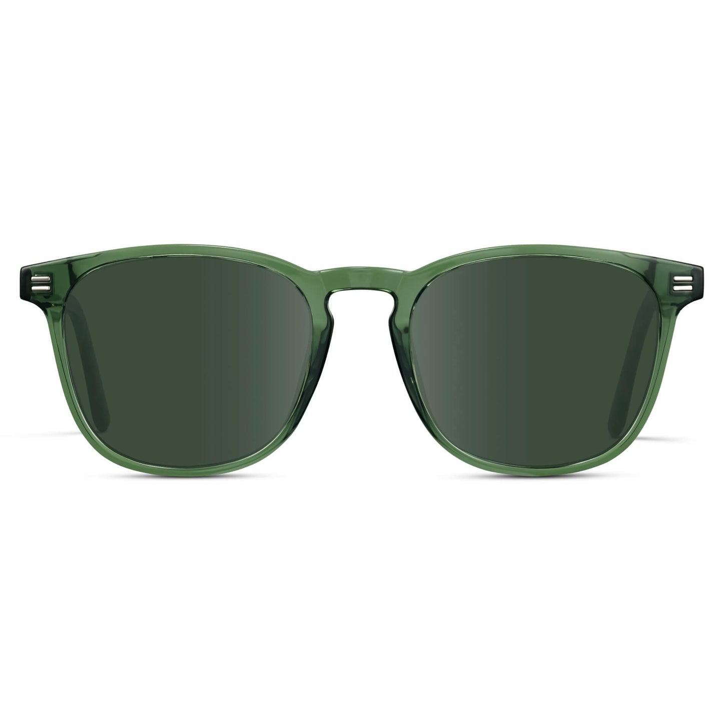 Emerald Green / G15 Lens || Green Square Frame Prescription Sunglasses with Green Lenses