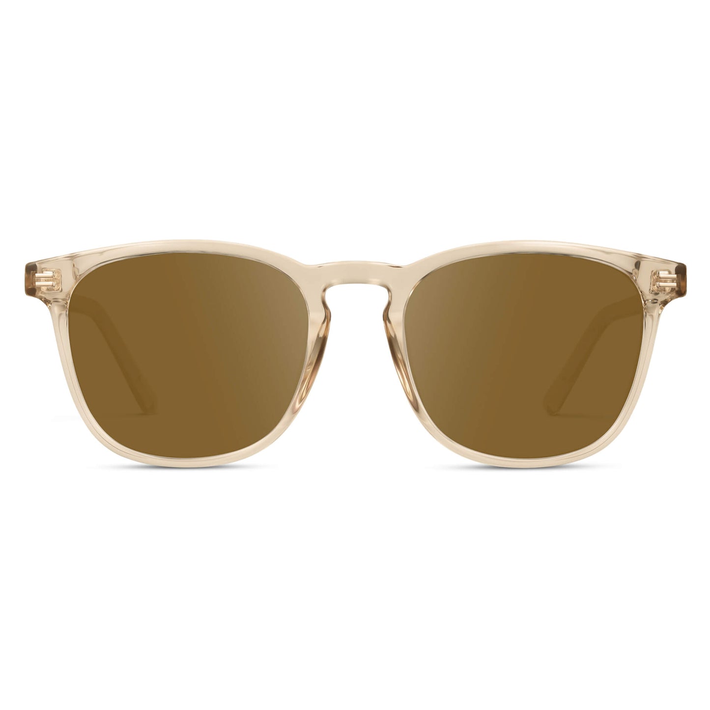 Crystal Sand Brown / Amber Lens || Light Brown Square Frame Prescription Sunglasses with Amber Lenses