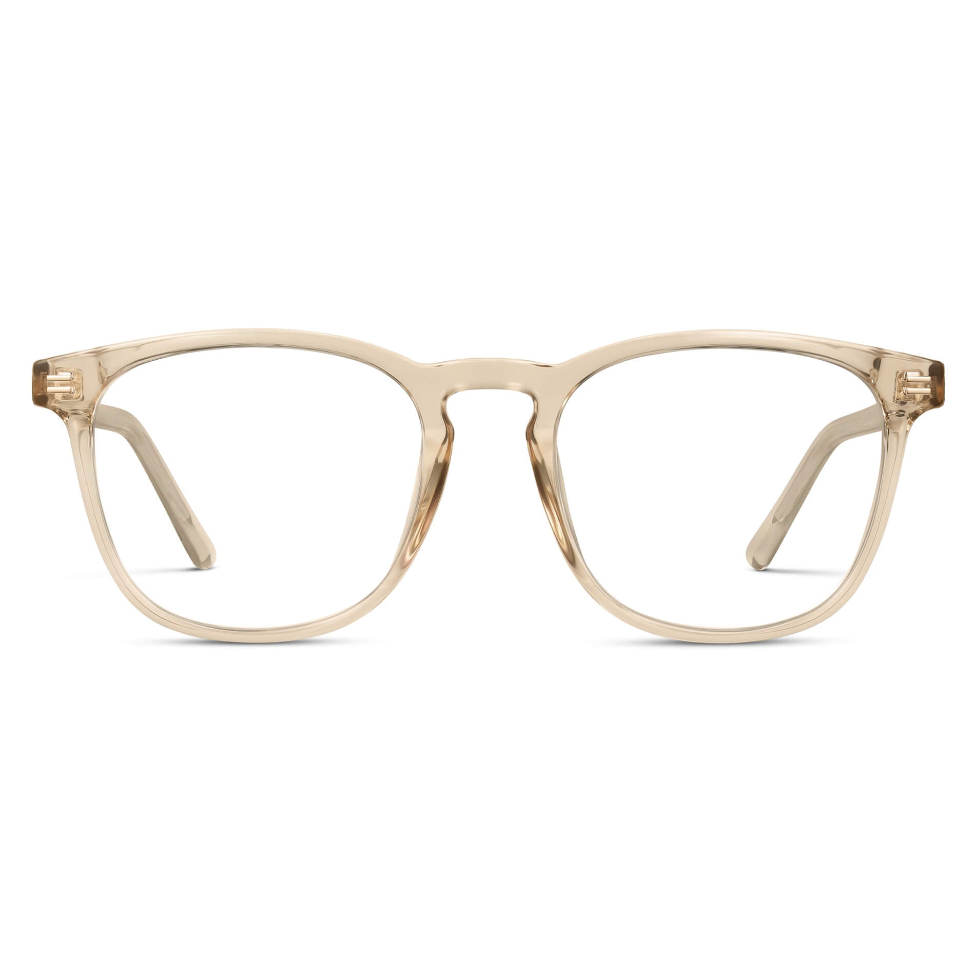 Crystal Sand Brown || Light Brown Square Frame Prescription Glasses with Clear Lenses
