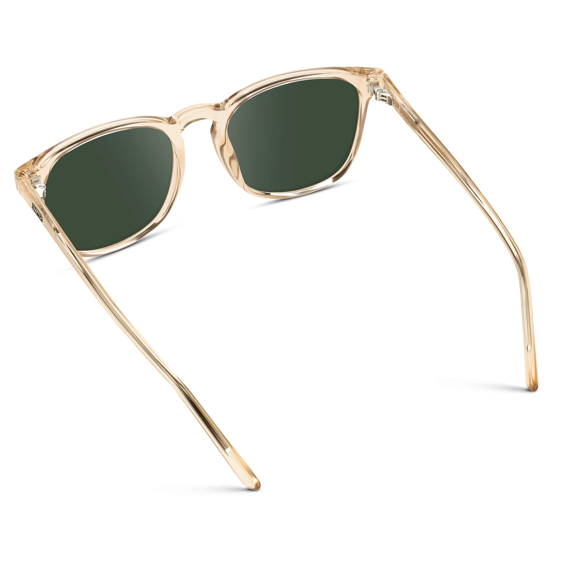 Crystal Sand Brown / G15 Lens || Light Brown Square Frame Prescription Sunglasses with Green Lenses