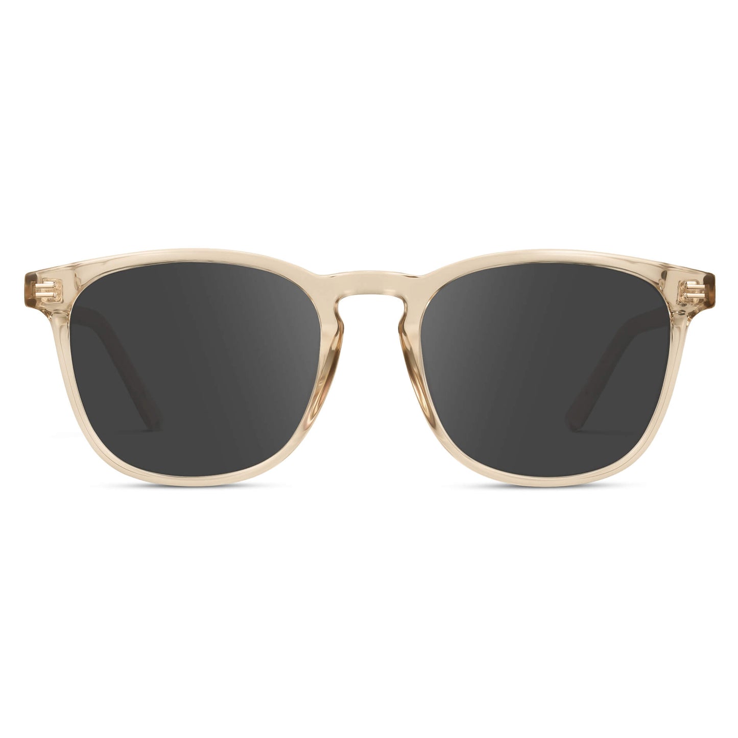Crystal Sand Brown / Grey Lens || Light Brown Square Frame Prescription Sunglasses with Grey Lenses