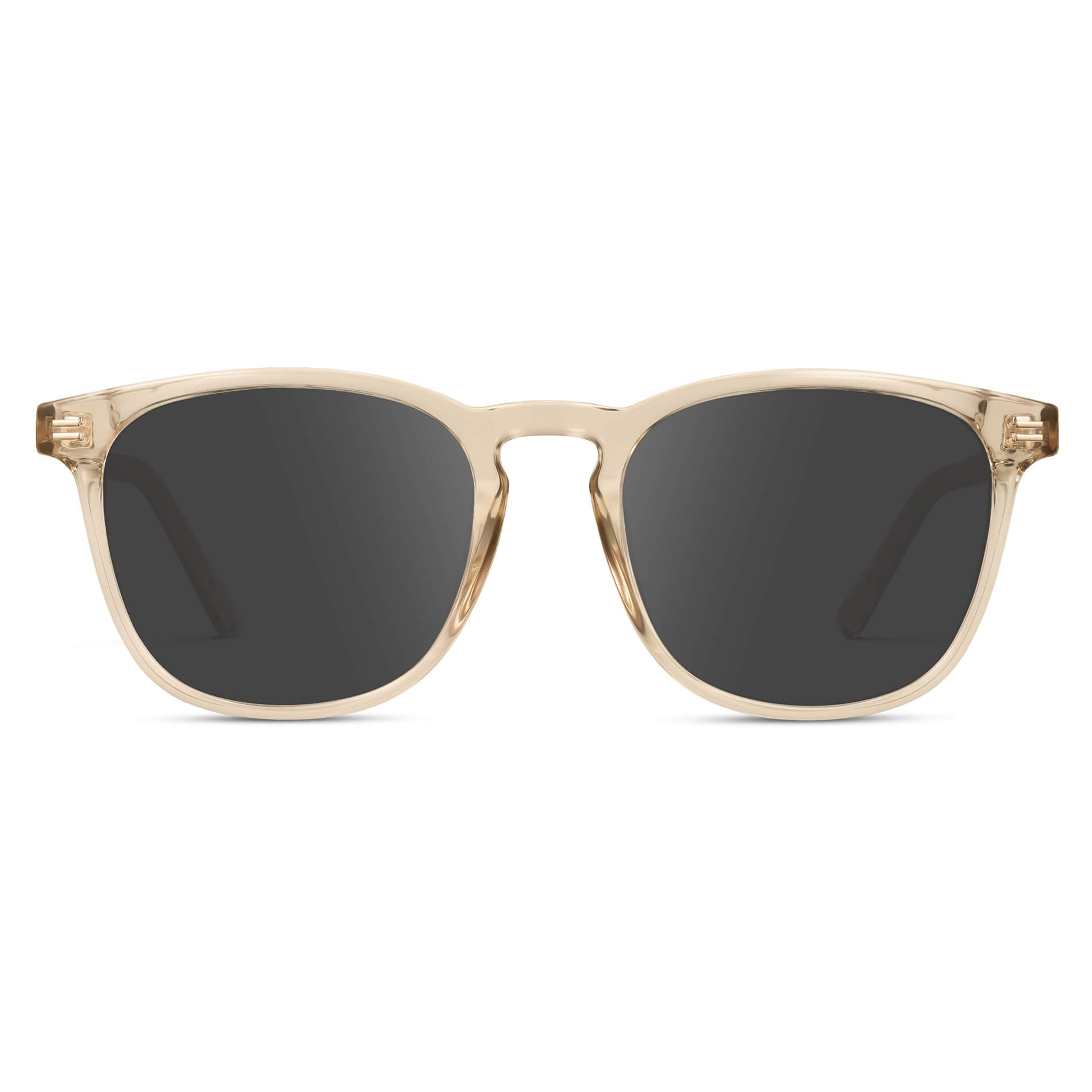 Crystal Sand Brown / Grey Lens || Light Brown Square Frame Prescription Sunglasses with Grey Lenses