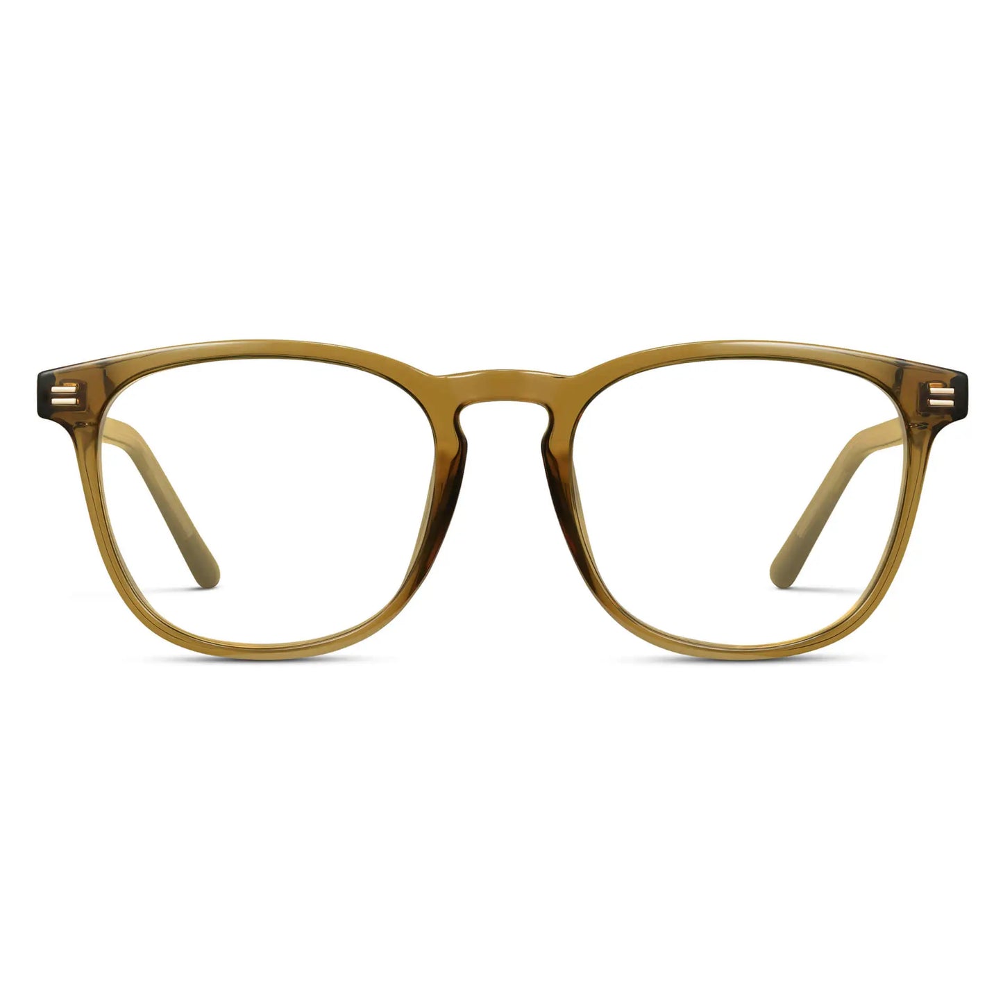 Crystal Verde || Men's Square Prescription Glasses with Crystal Verde Frame and Clear Lenses on a white background