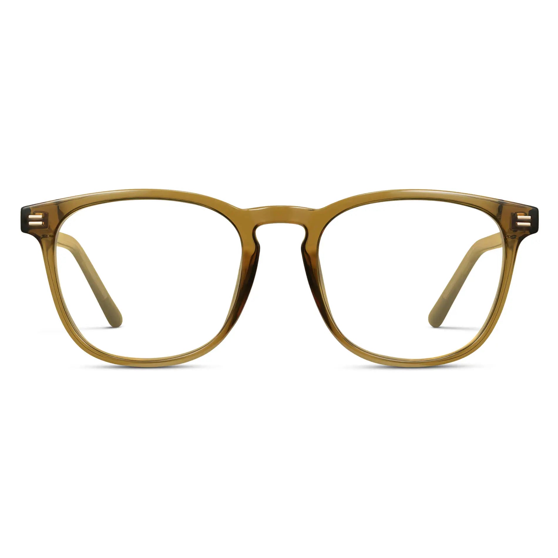 Crystal Verde || Men's Square Prescription Glasses with Crystal Verde Frame and Clear Lenses on a white background