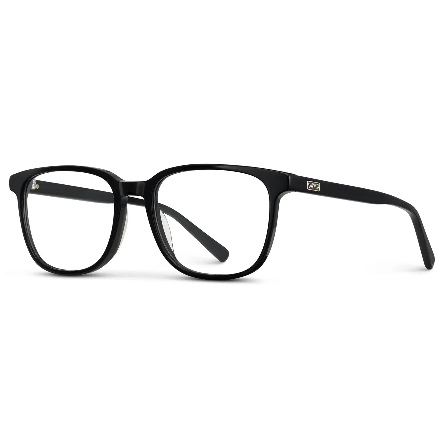 Black || Unisex Oversized Rectangular Prescription Eyeglasses with Black Acetate Frame and Clear Lens