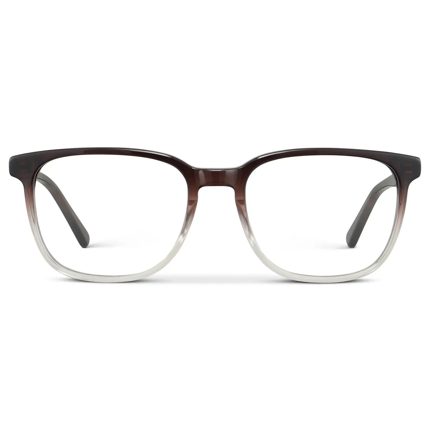 Bourbon Brown || Unisex Oversized Rectangular Prescription Eyeglasses with Dual-Tone Bourbon Brown Acetate Frame and Clear Lens
