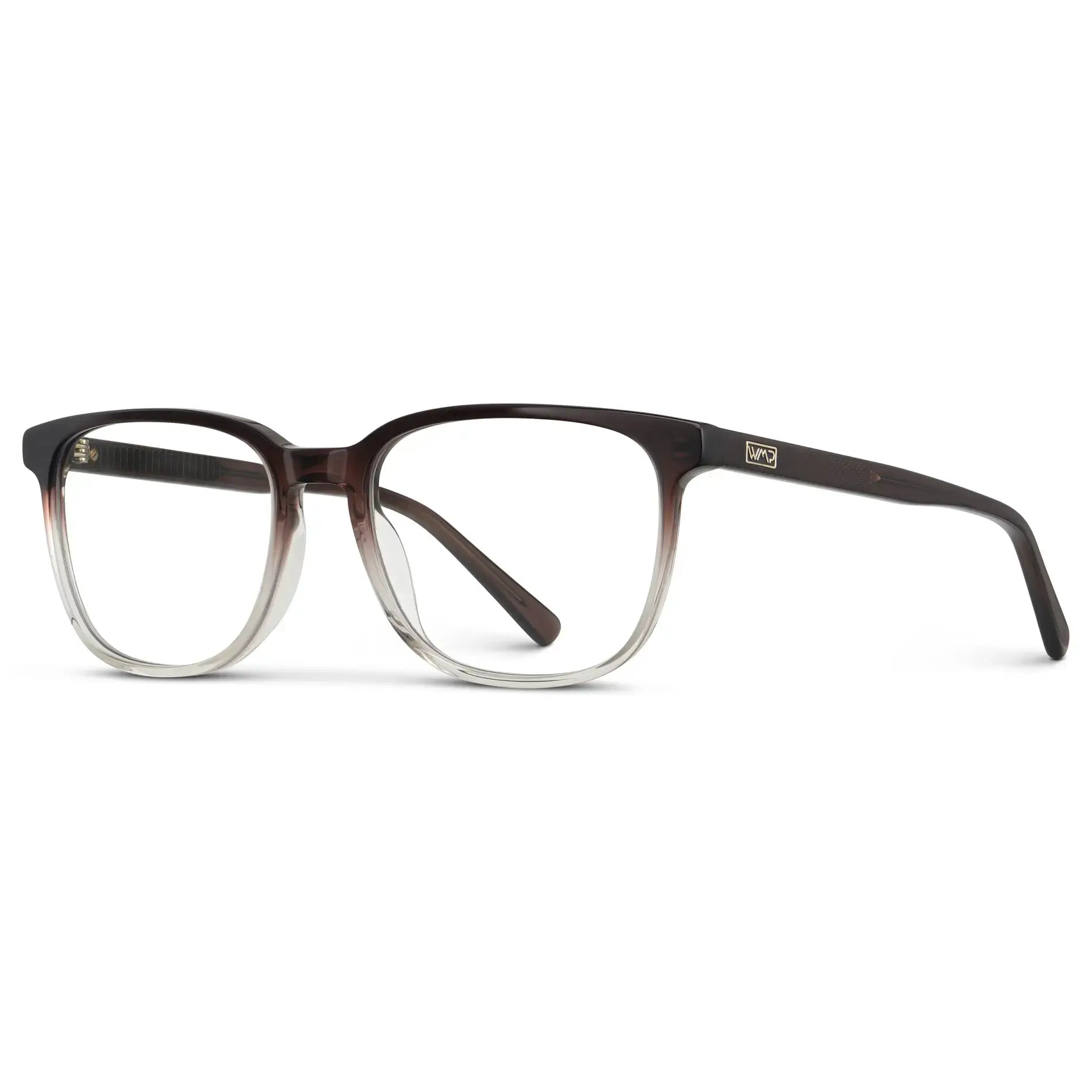 Bourbon Brown || Unisex Oversized Rectangular Prescription Eyeglasses with Dual-Tone Bourbon Brown Acetate Frame and Clear Lens