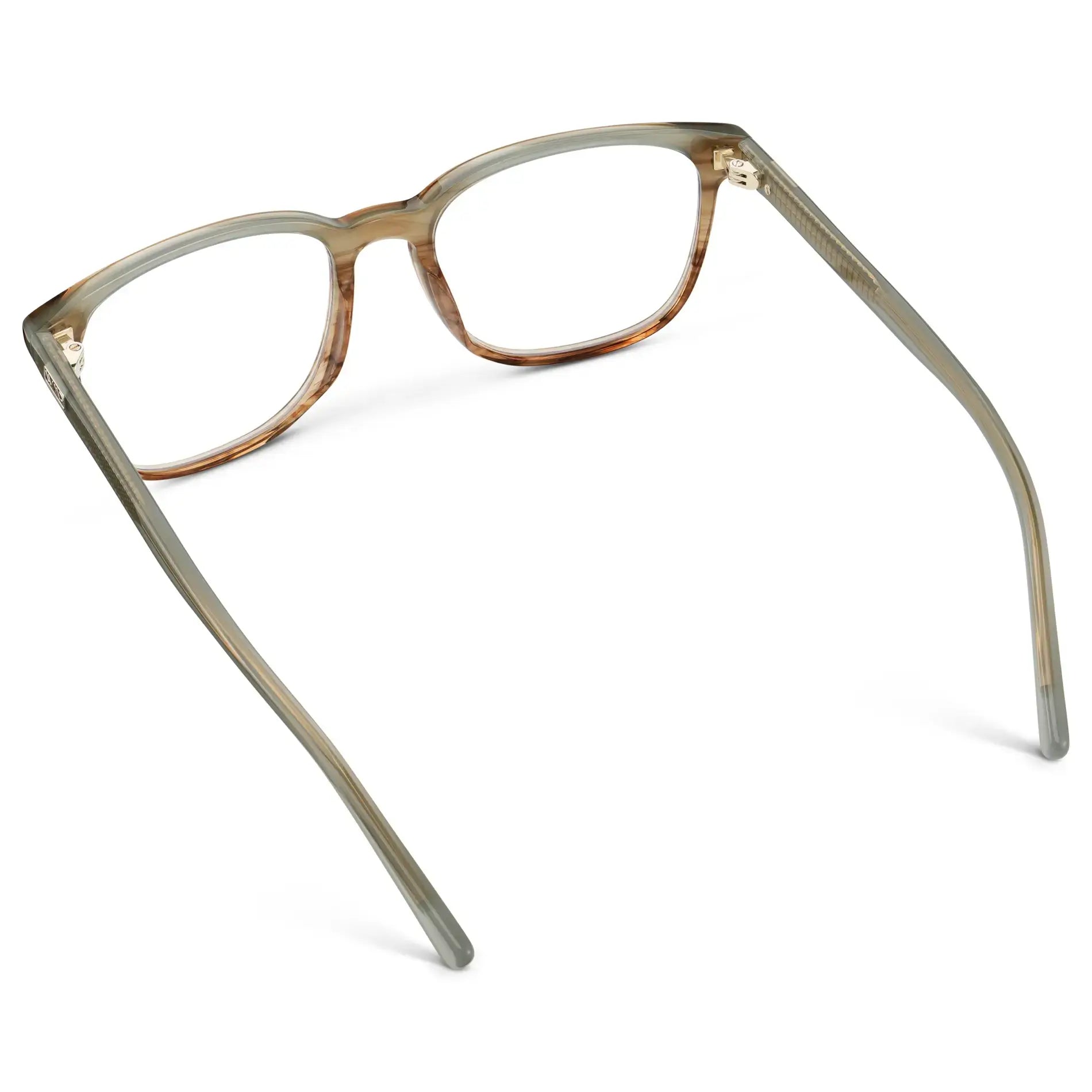 Grey Agate || Unisex Oversized Rectangular Prescription Eyeglasses with Grey Agate Acetate Frame and Clear Lens