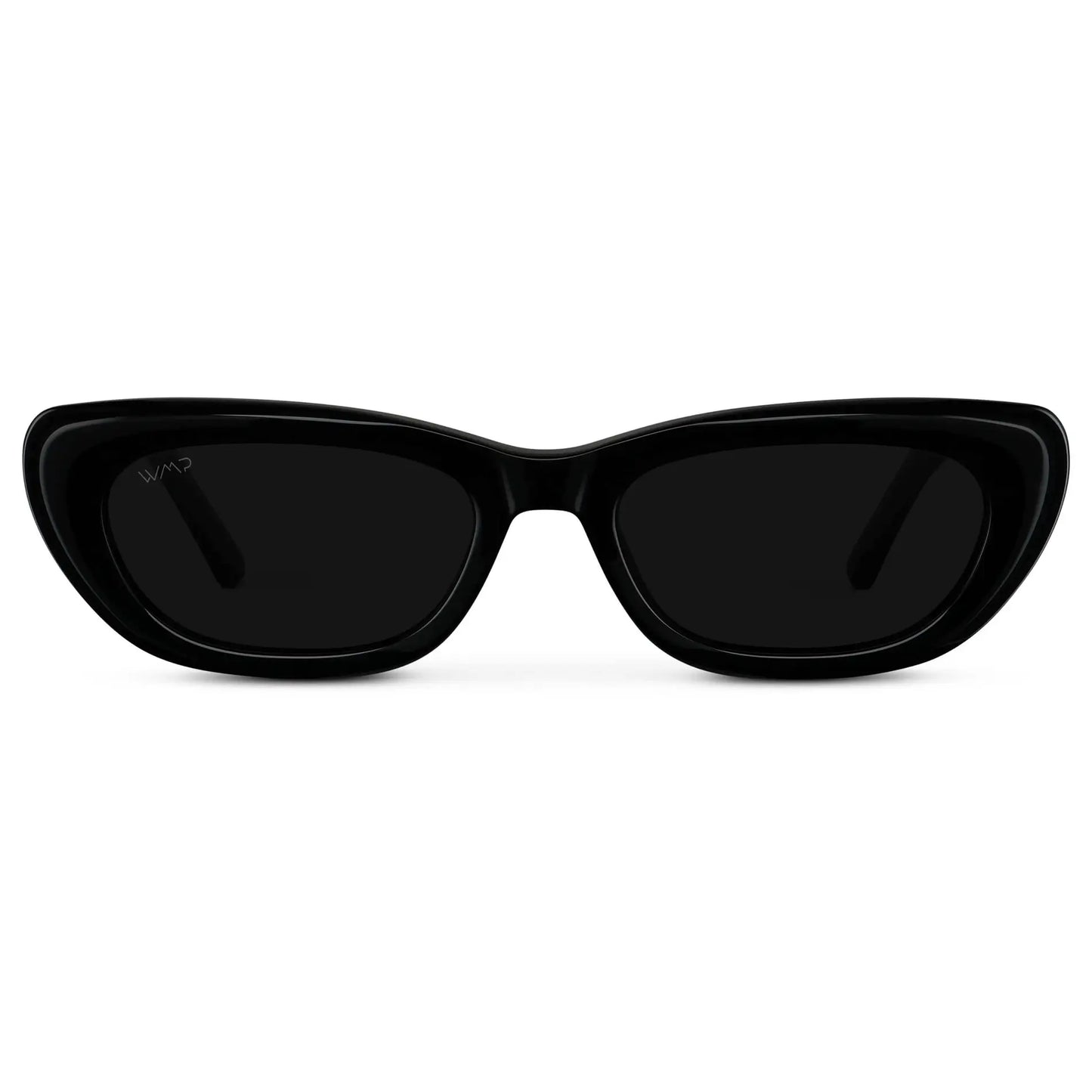 Black / Triple Black Lens || Women's Chunky Cat-Eye Sunglasses with Black Acetate Frame and Triple Black Non-Polarized Lens