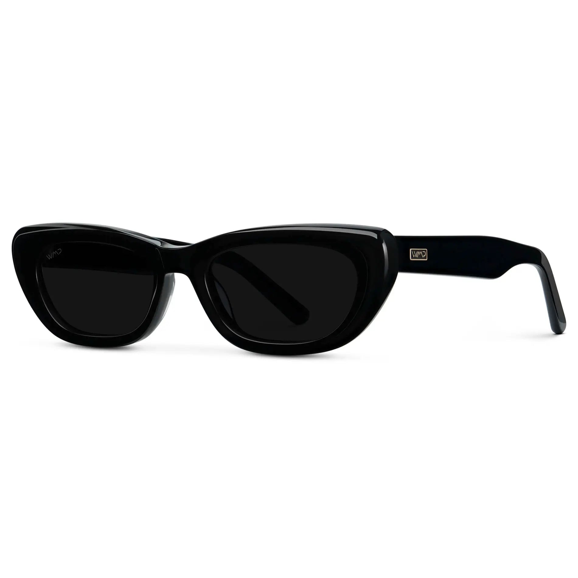 Black / Triple Black Lens || Women's Chunky Cat-Eye Sunglasses with Black Acetate Frame and Triple Black Non-Polarized Lens