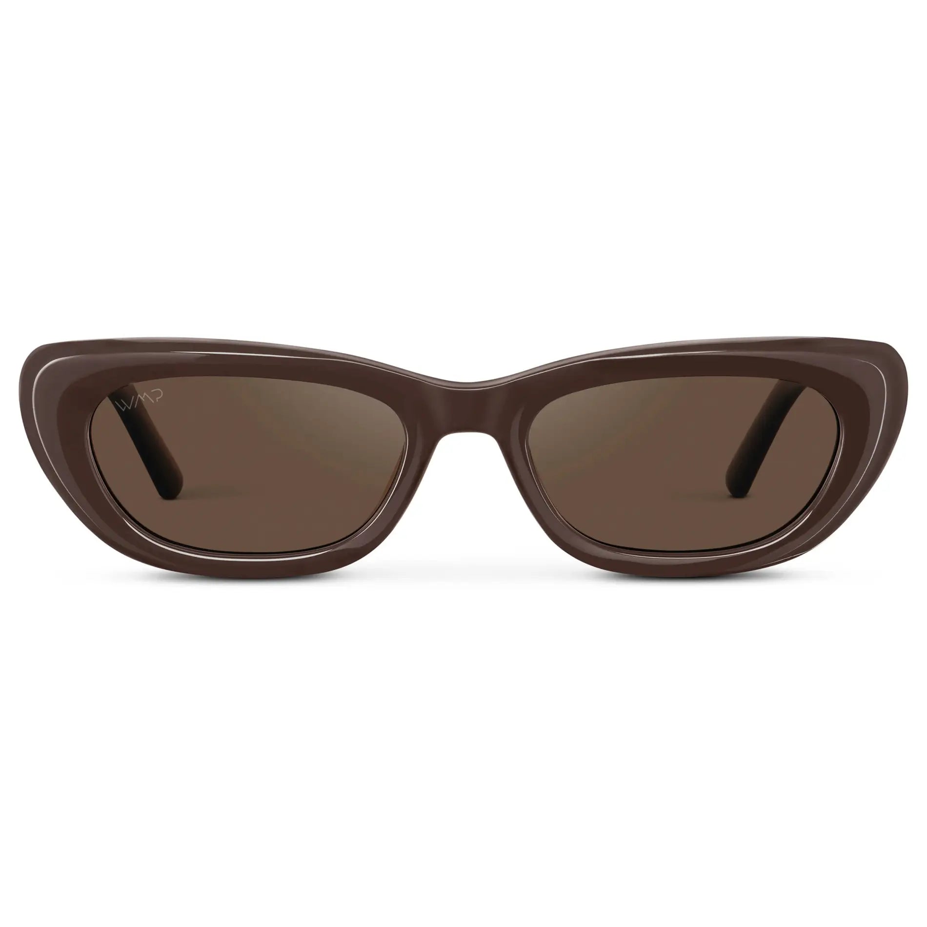 Mocha Brown / Brown Lens || Women's Chunky Cat-Eye Sunglasses with Mocha Brown Acetate Frame and Brown Non-Polarized Lens