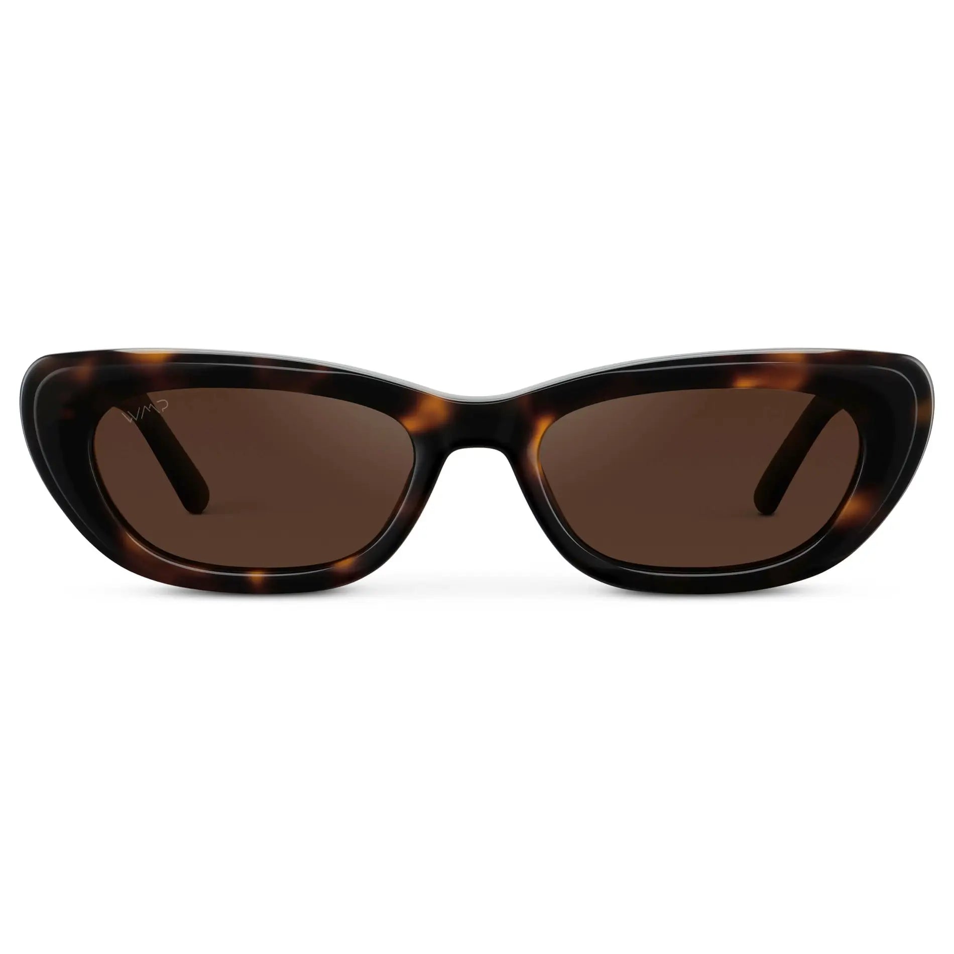 Brown Tortoise / Dark Brown Lens || Women's Chunky Cat-Eye Sunglasses with Brown Tortoise Acetate Frame and Dark Brown Non-Polarized Lens