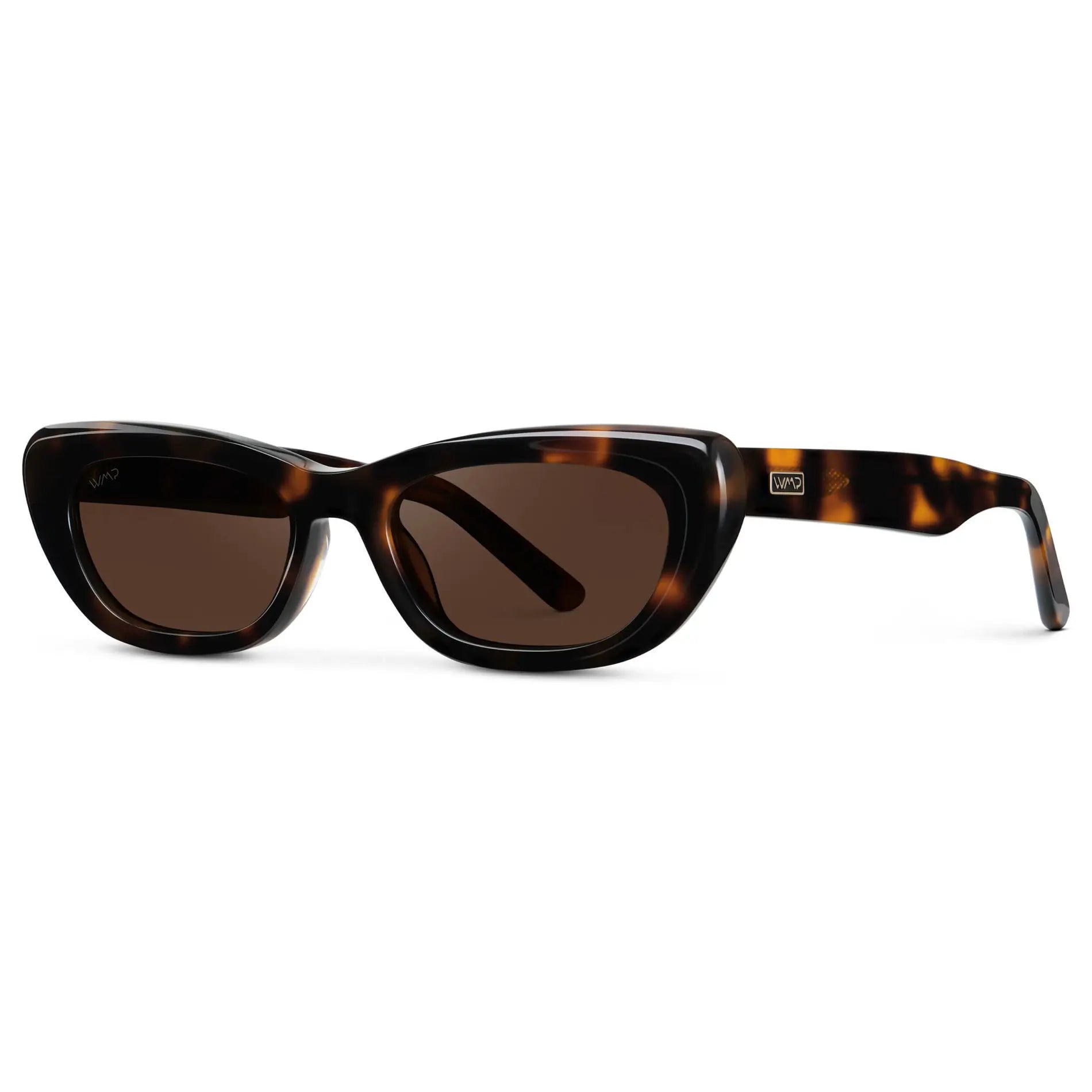 Brown Tortoise / Dark Brown Lens || Women's Chunky Cat-Eye Sunglasses with Brown Tortoise Acetate Frame and Dark Brown Non-Polarized Lens