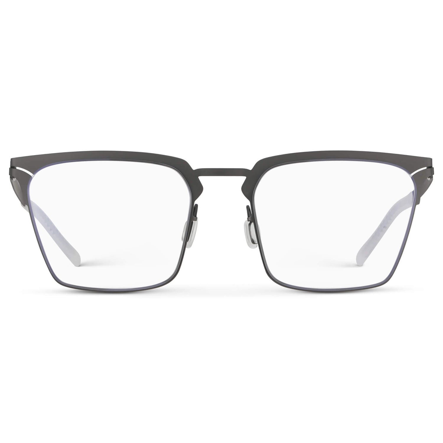 Matte Grey || Unisex Blue Light Glasses with Matte Grey Beta Titanium Metal Frame, Screwless Hinges, and Nylon Blue Light Blocking Clear Lens