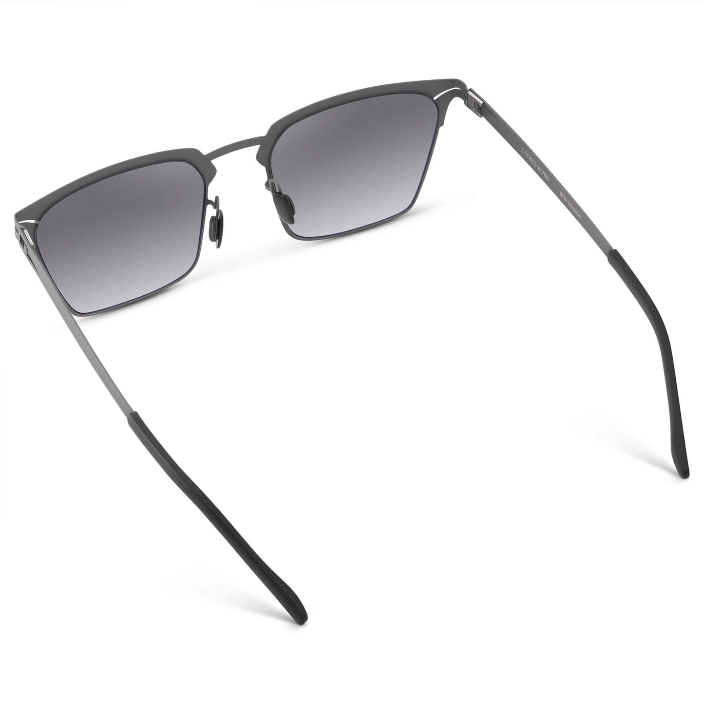 Matte Grey / Gradient Mirror Silver Lens || Unisex Sunglasses with Matte Grey Beta Titanium Metal Frame, Screwless Hinges, and Nylon Polarized Gradient Mirror Silver Lens