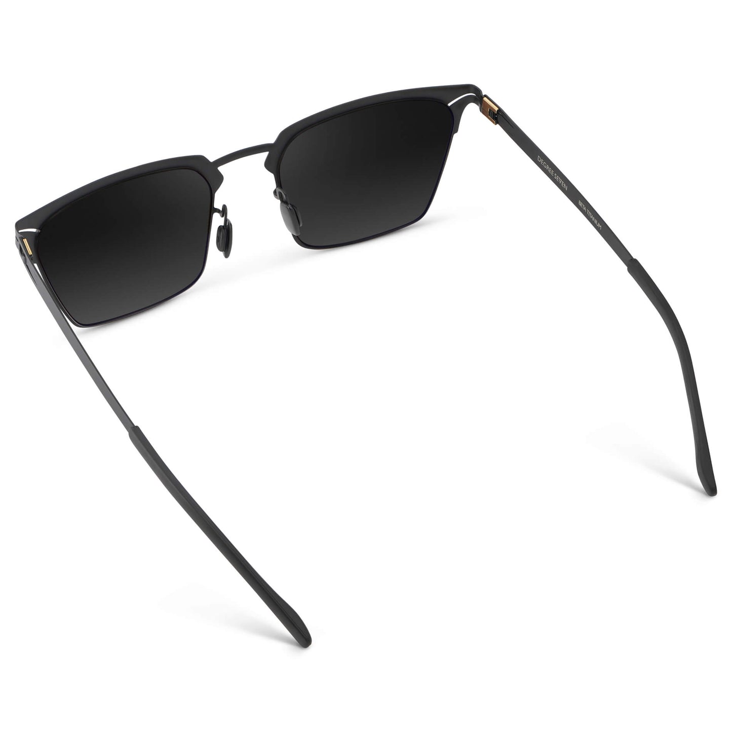 Matte Black / Black Gradient Lens || Unisex Sunglasses with Matte Black Beta Titanium Metal Frame, Screwless Hinges, and Nylon Polarized Black Gradient Lens