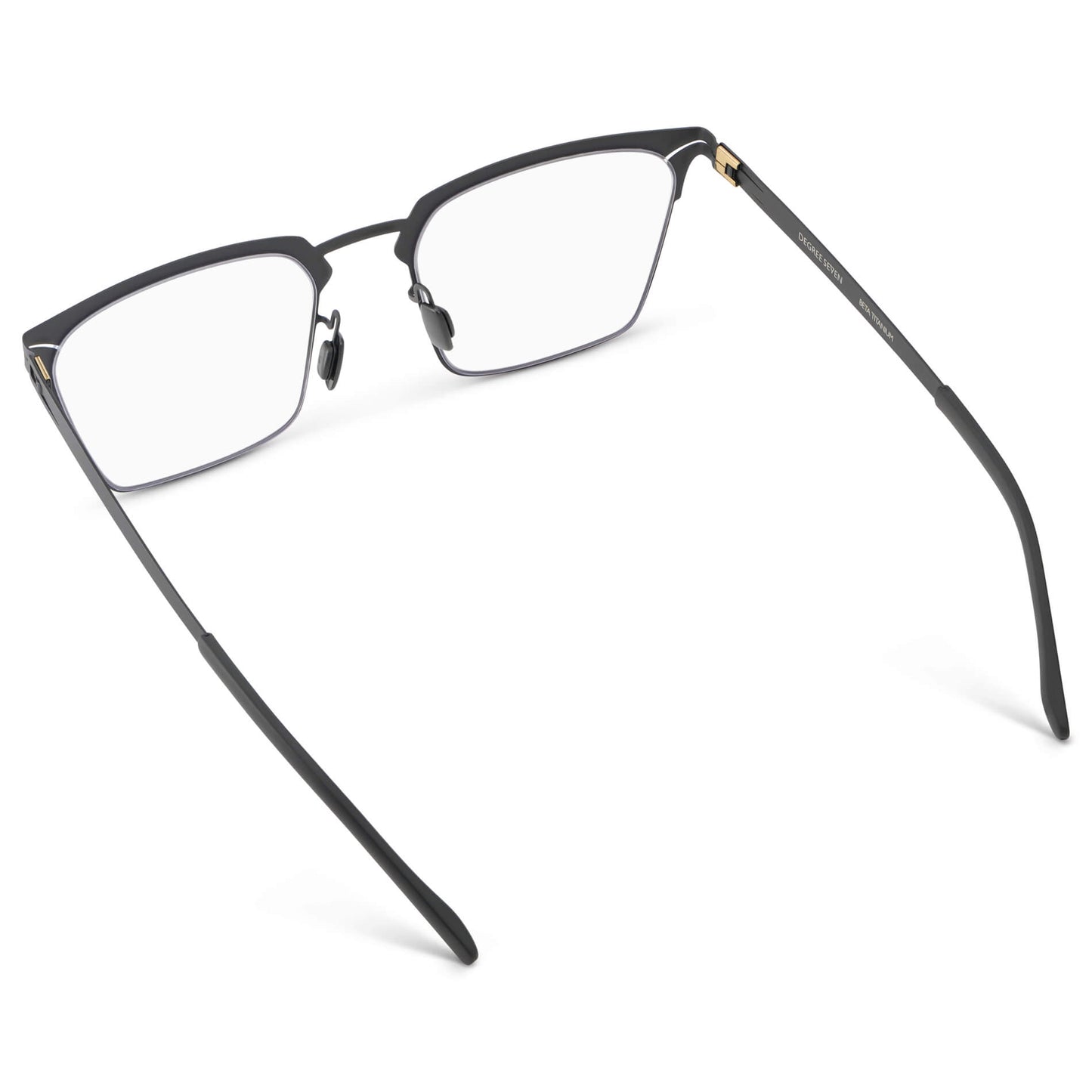 Matte Black || Unisex Blue Light Glasses with Matte Black Beta Titanium Metal Frame, Screwless Hinges, and Nylon Blue Light Blocking Clear Lens