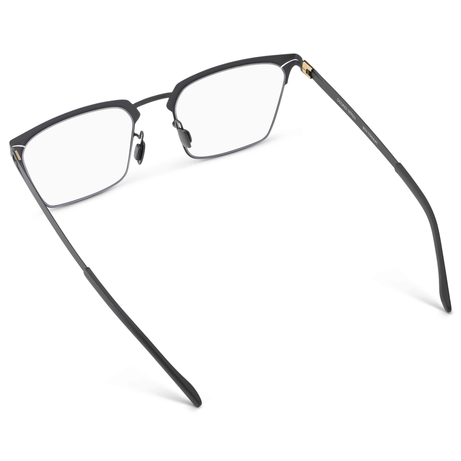 Matte Black || Unisex Blue Light Glasses with Matte Black Beta Titanium Metal Frame, Screwless Hinges, and Nylon Blue Light Blocking Clear Lens