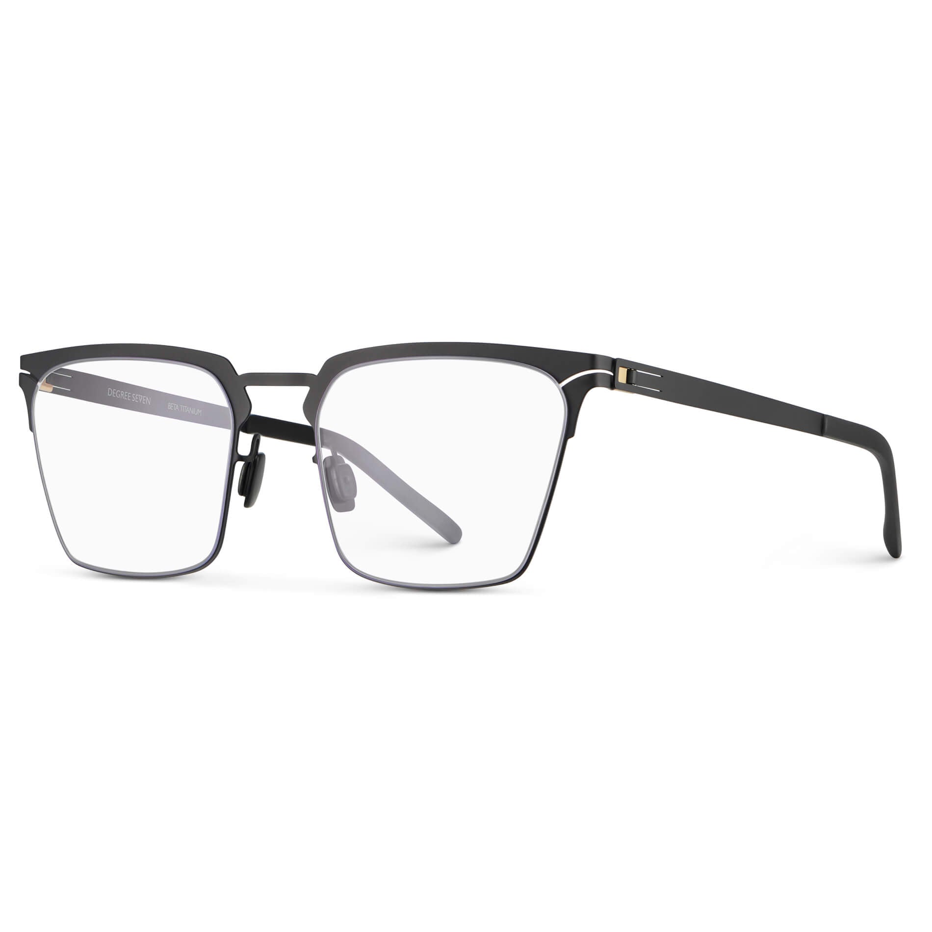 Matte Black || Unisex Blue Light Glasses with Matte Black Beta Titanium Metal Frame, Screwless Hinges, and Nylon Blue Light Blocking Clear Lens