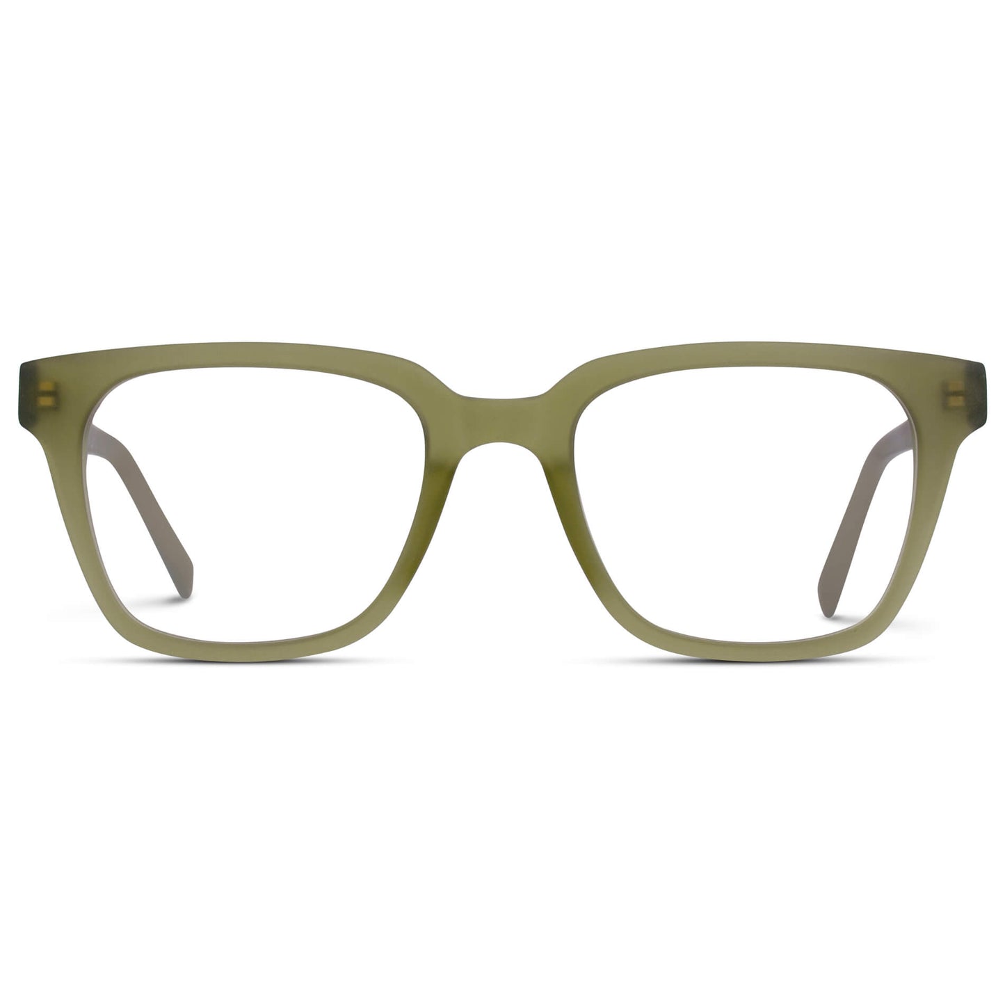 Frosted Khaki Green || Green Square Frame Blue Light Blocking Glasses for Computer Use