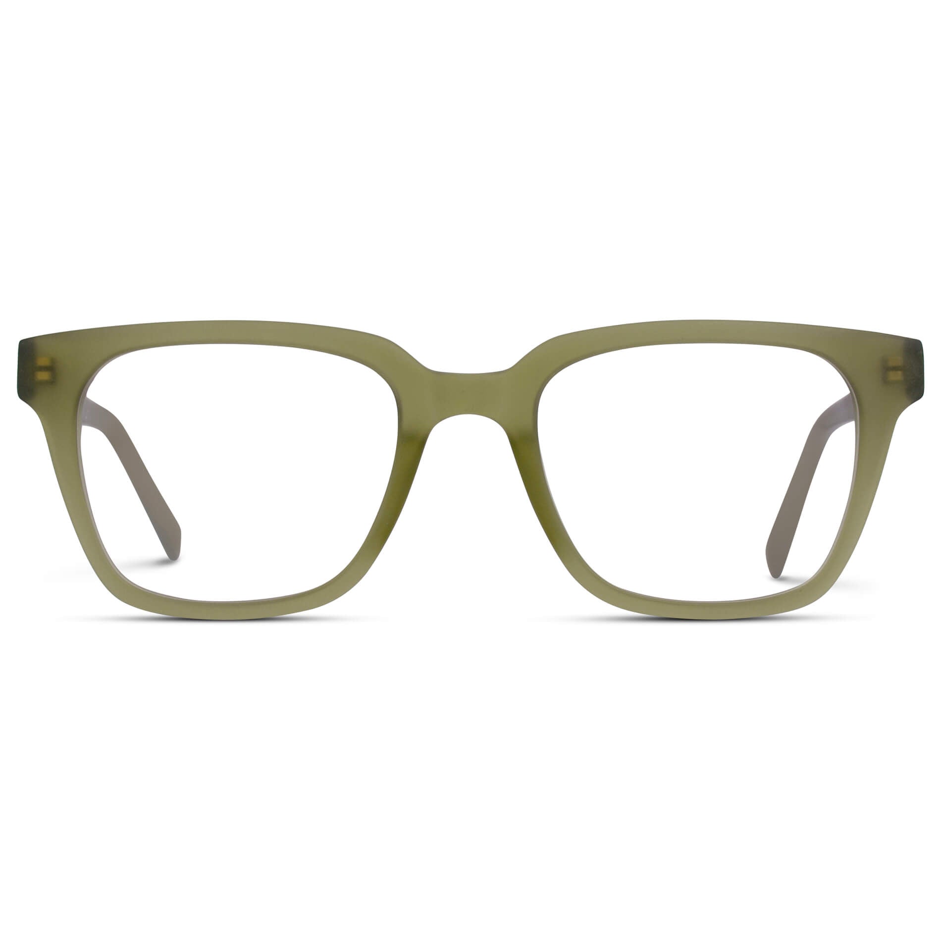 Frosted Khaki Green || Prescription Frames with Clear Lenses 