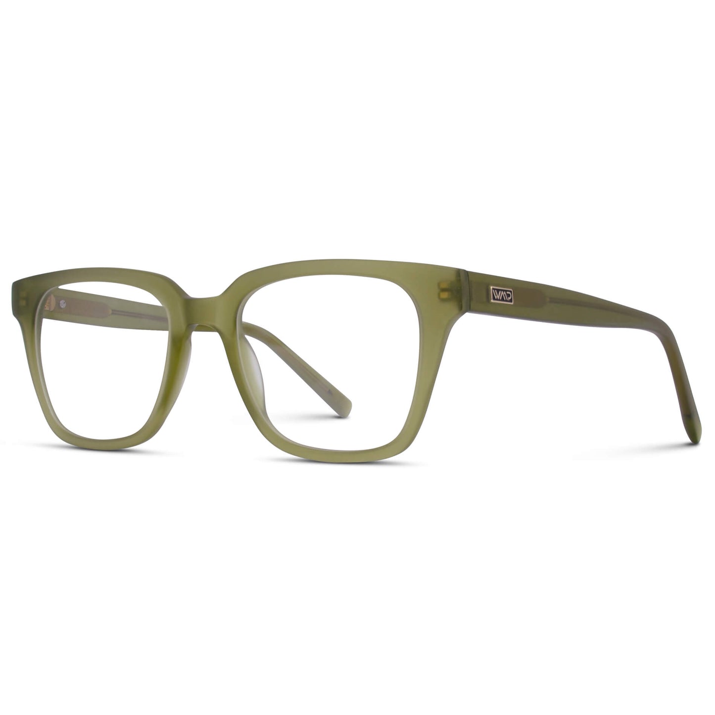 Frosted Khaki Green || Green Square Frame Blue Light Blocking Glasses for Computer Use