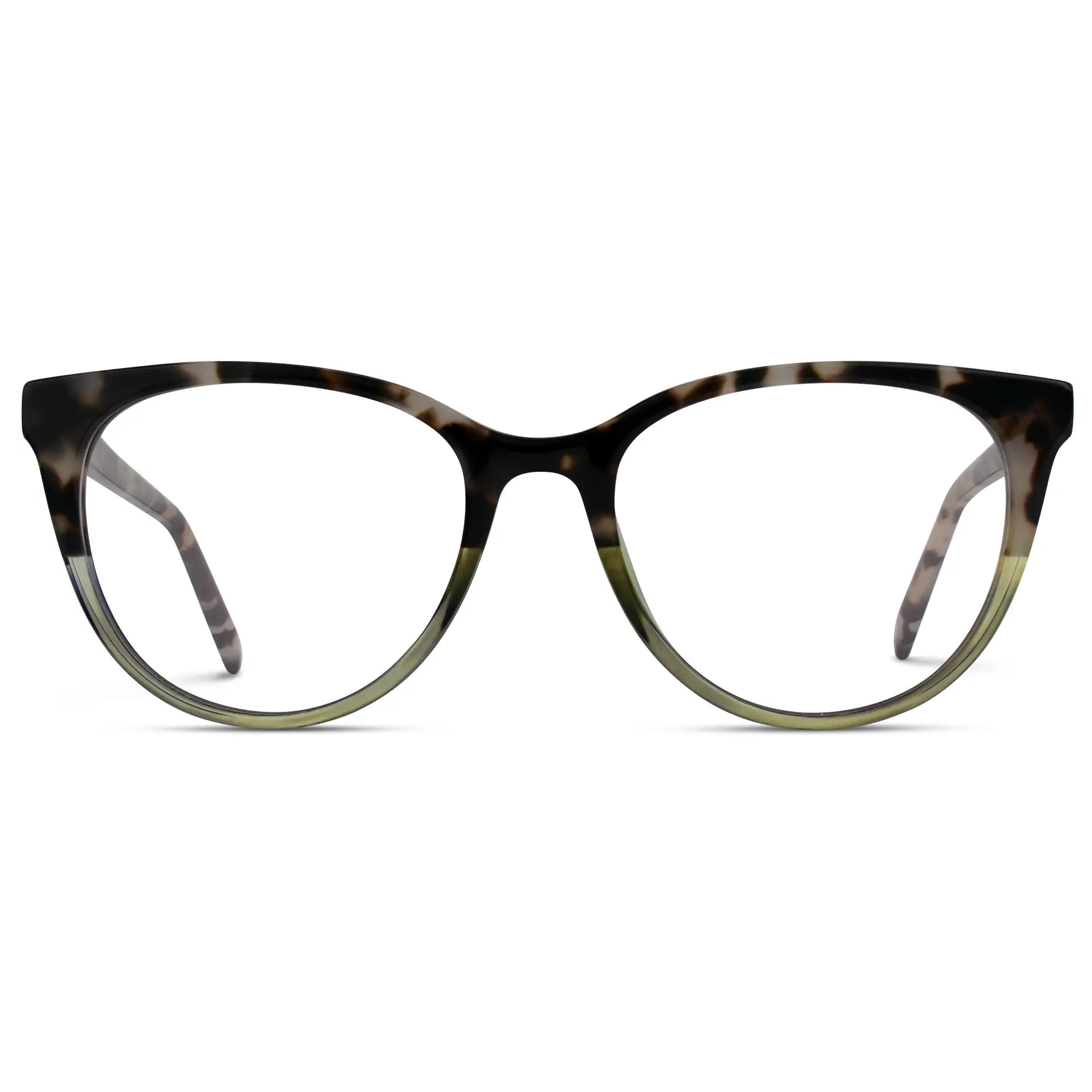 Tortoise Light Crystal Green || Green Cateye Frame Blue Light Blocking Glasses for Computer Use
