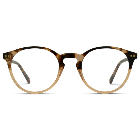 Crystal Brown Tortoise || Brown Round Frame Blue Light Blocking Glasses for Computer Use