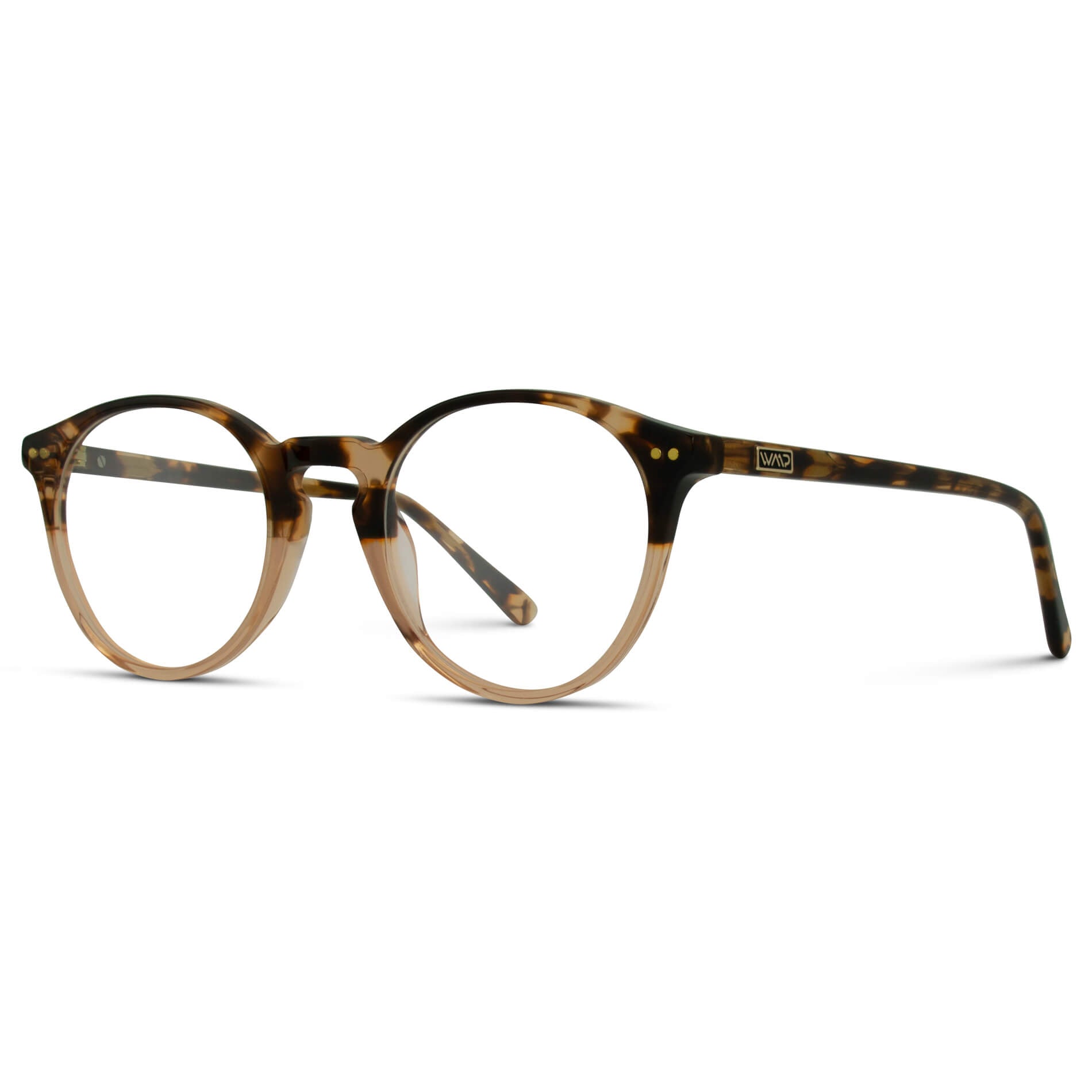 Crystal Brown Tortoise || Brown Round Frame Blue Light Blocking Glasses for Computer Use