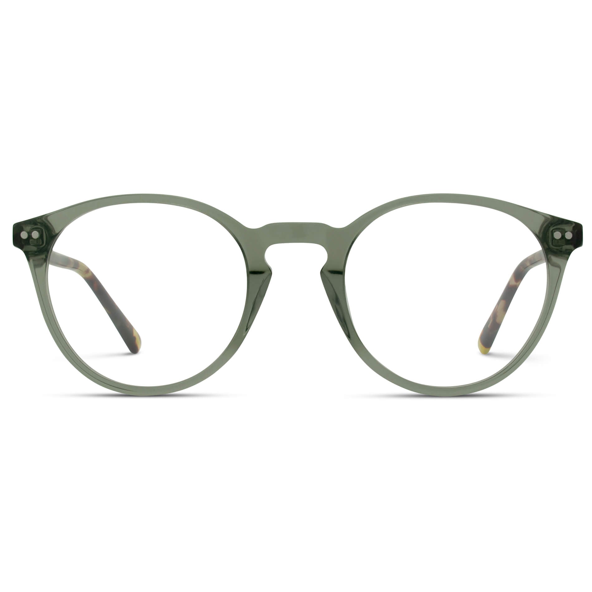 Tortoise Crystal Green || Green Round Frame Blue Light Blocking Glasses for Computer Use