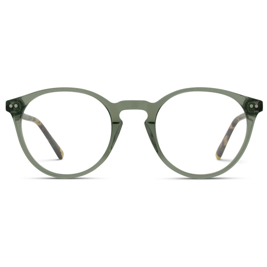 Tortoise Crystal Green || Green Round Frame Blue Light Blocking Glasses for Computer Use
