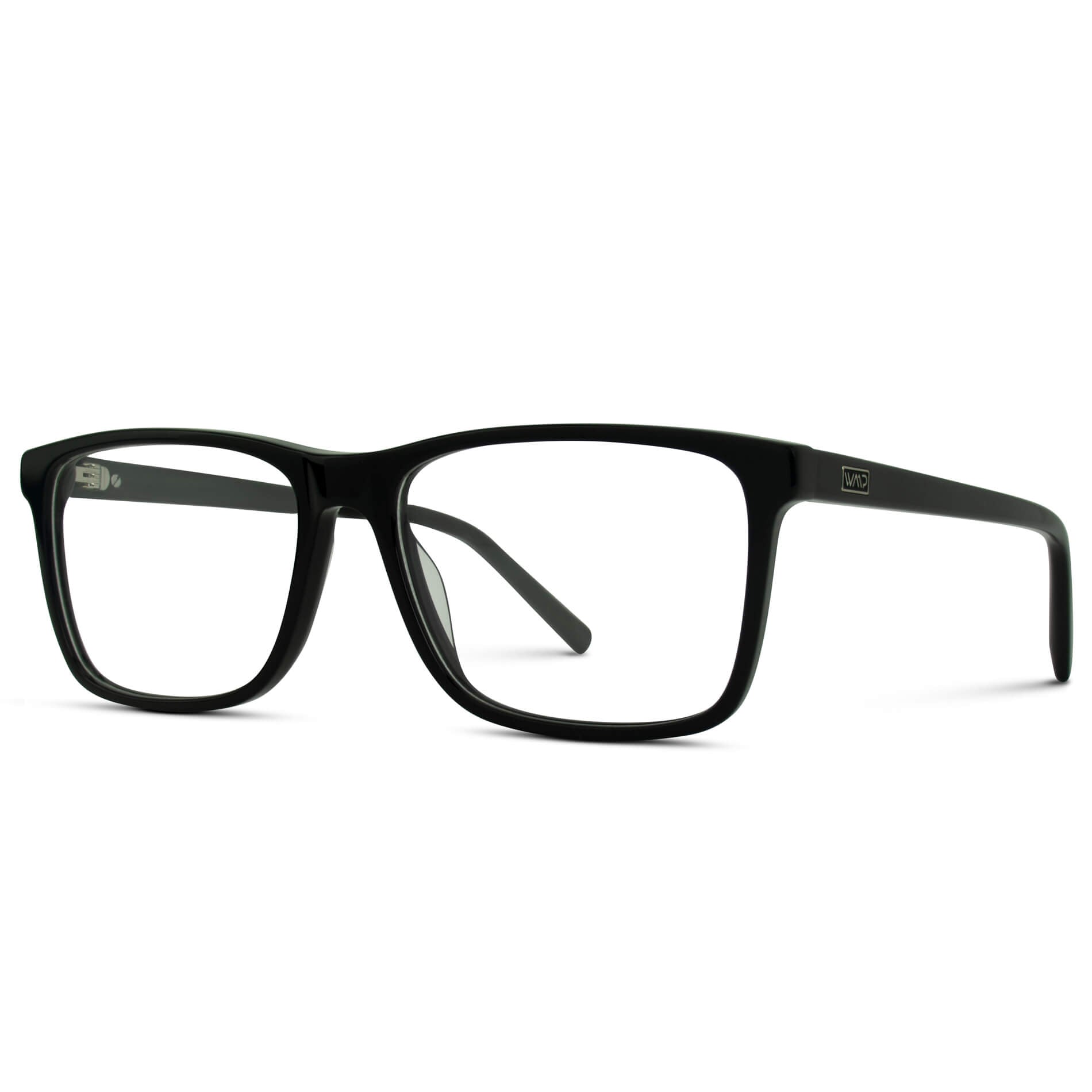 Glossy Black || Black Rectangle Frame Blue Light Blocking Glasses for Computer Use