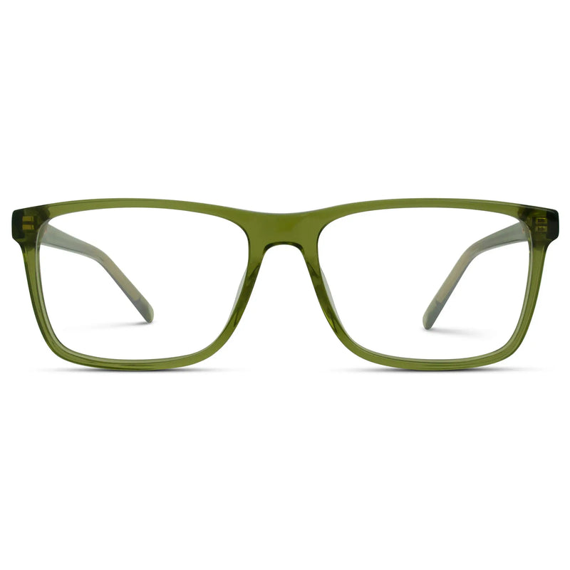 Crystal Sage Green || Men's Rectangular Prescription Glasses with Crystal Sage Green Frames with Clear Lenses on a white background