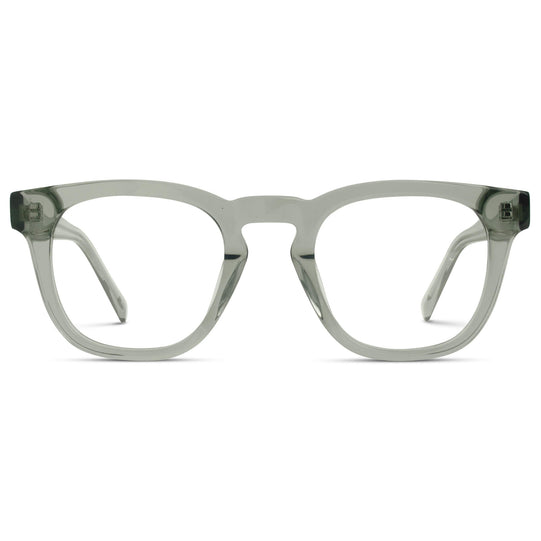 Sea Salt Grey || Grey Square Frame Blue Light Blocking Glasses for Computer Use