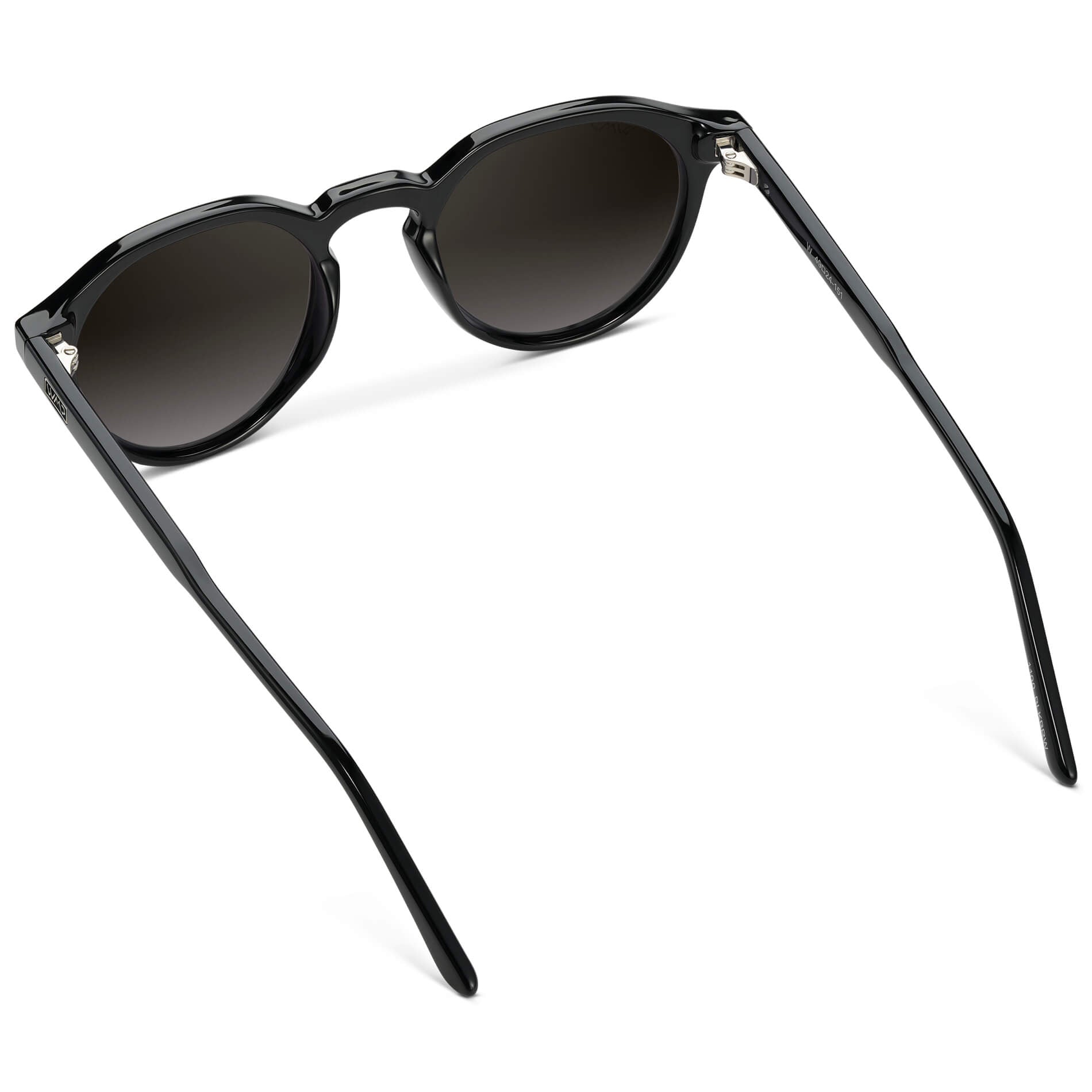 Black / Oak Brown Gradient Lens || Men's Round Polarized Sunglasses with Black acetate frame and brown gradient lens