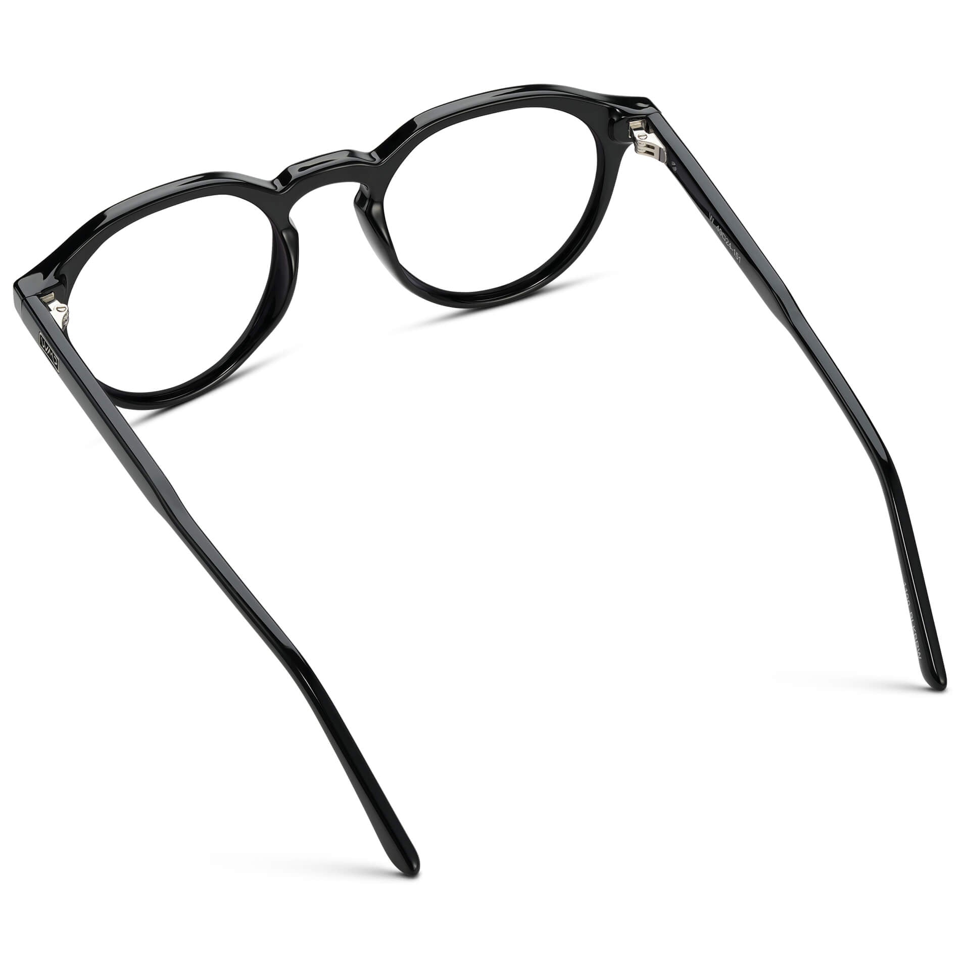 Black || Men's Round Prescription Glasses with Black Acetate frame and Clear Lenses
