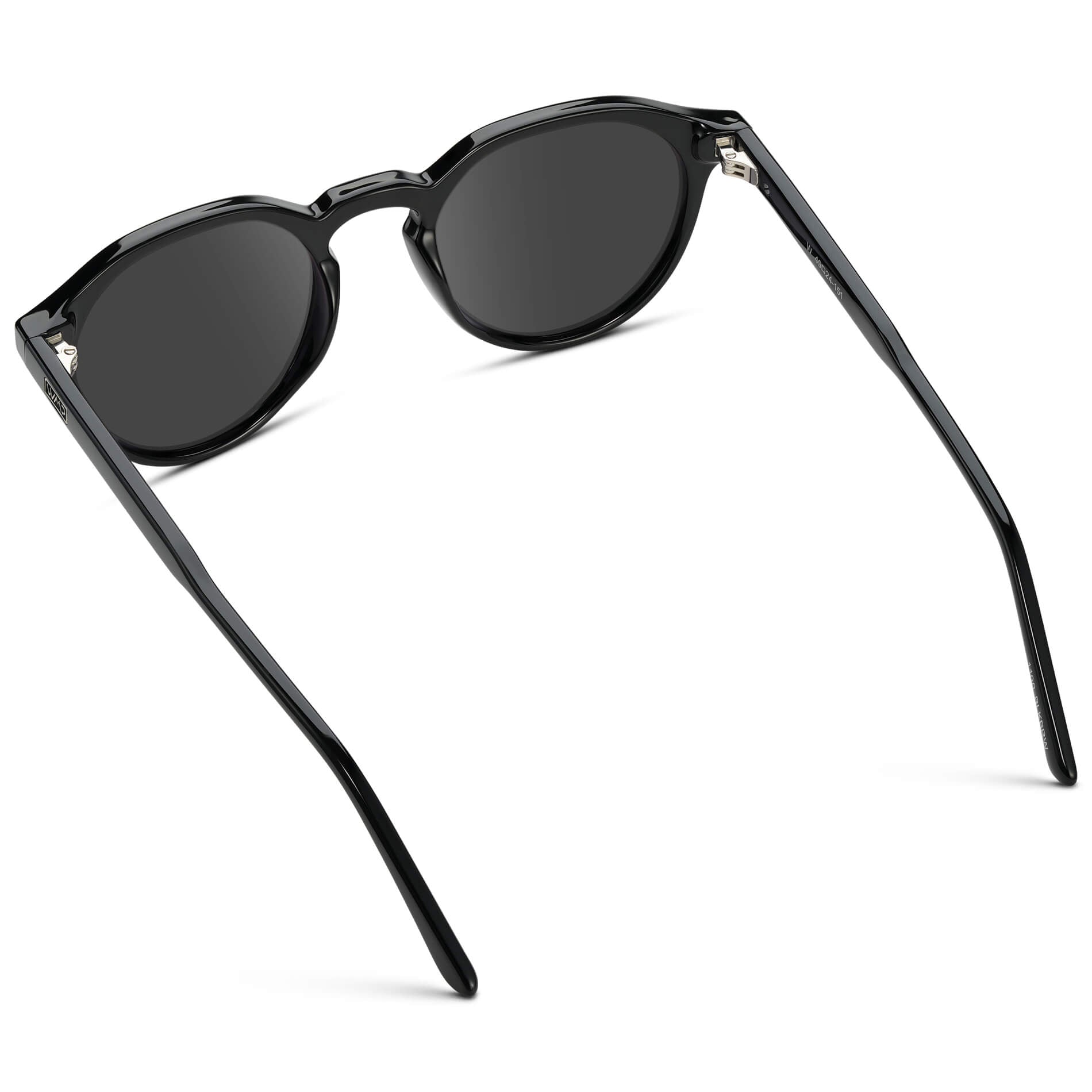 Black / Grey Lens || Men's Round Prescription Sunglasses with Black Acetate Frame and Grey Lenses