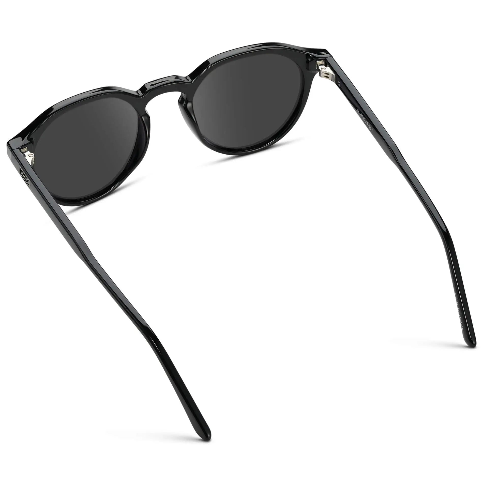 Black / Grey || Men's Round Prescription Sunglasses with Black Lightweight Frame and Grey Lenses