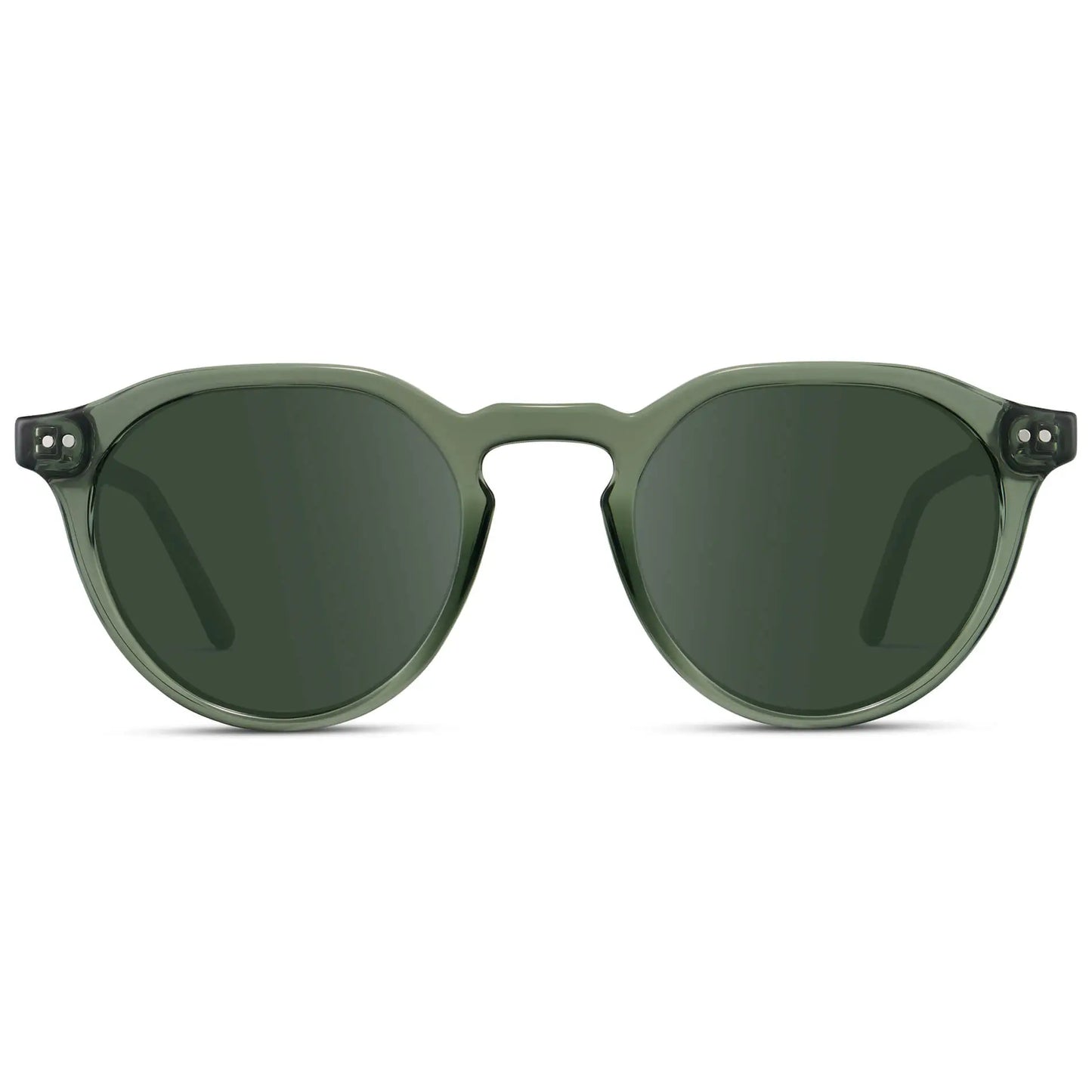 Crystal Agave Green / G15 || Men's Round Prescription Sunglasses with Crystal Green Lightweight Frame and Green Lenses