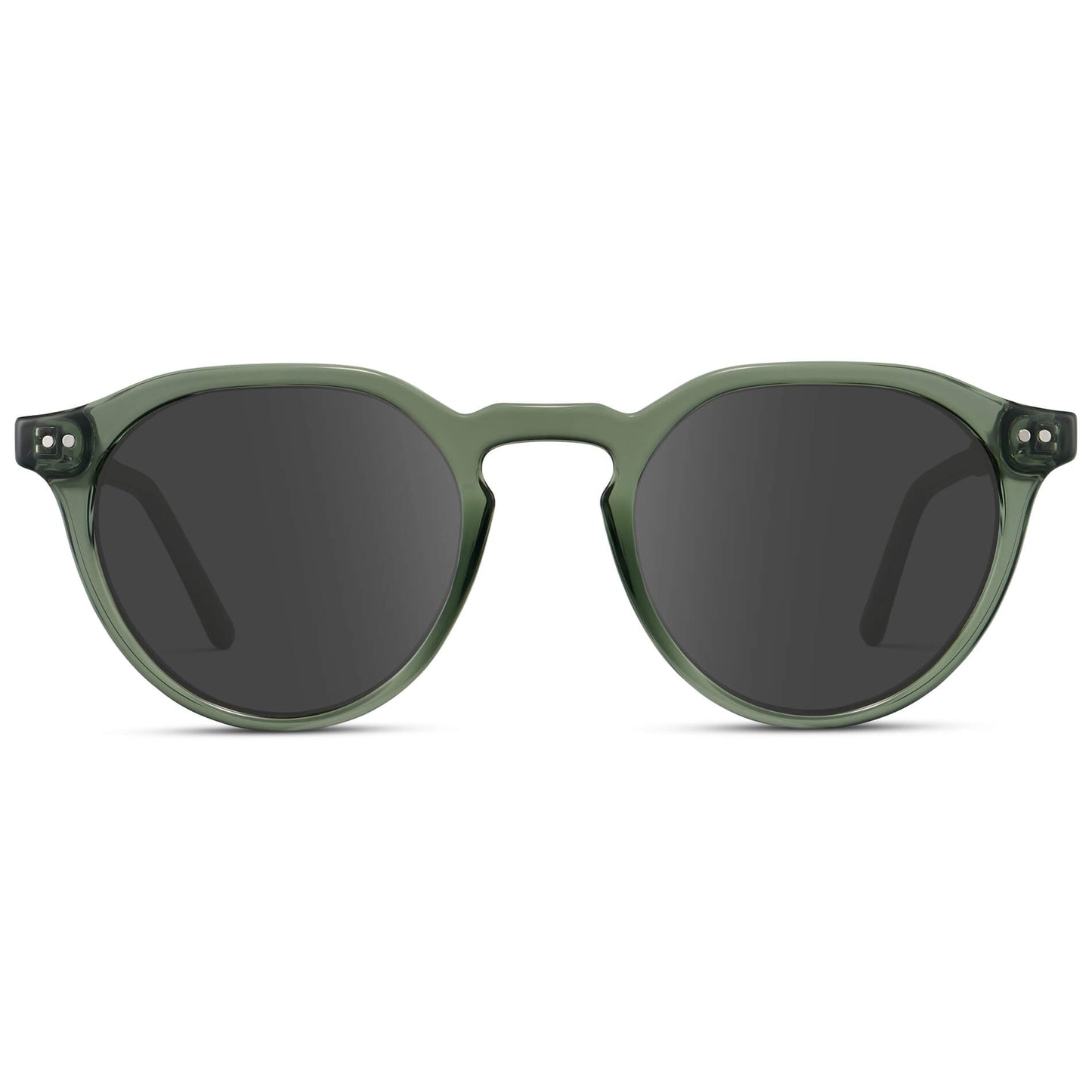 Crystal Agave Green / Grey Lens || Men's Round Prescription Sunglasses with Crystal Green Acetate Frame and Grey Lenses