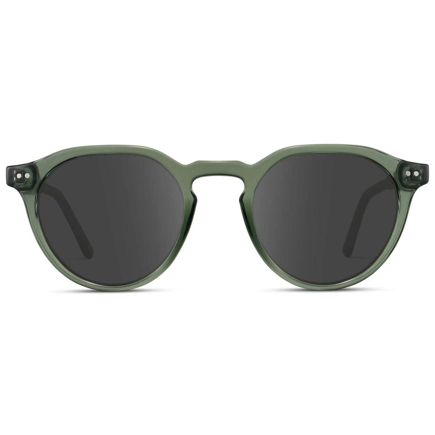 Crystal Agave Green / Grey || Men's Round Prescription Sunglasses with Crystal Green Lightweight Frame and Grey Lenses