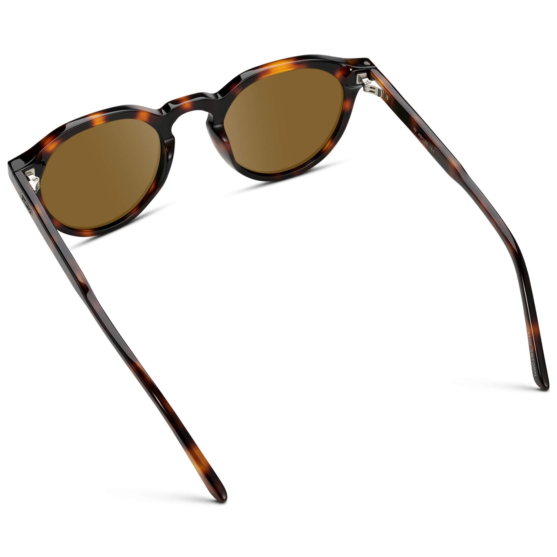 Brown Tortoise / Amber Lens || Men's Round Prescription Sunglasses with Brown Tortoise Acetate Frame and Brown Lenses